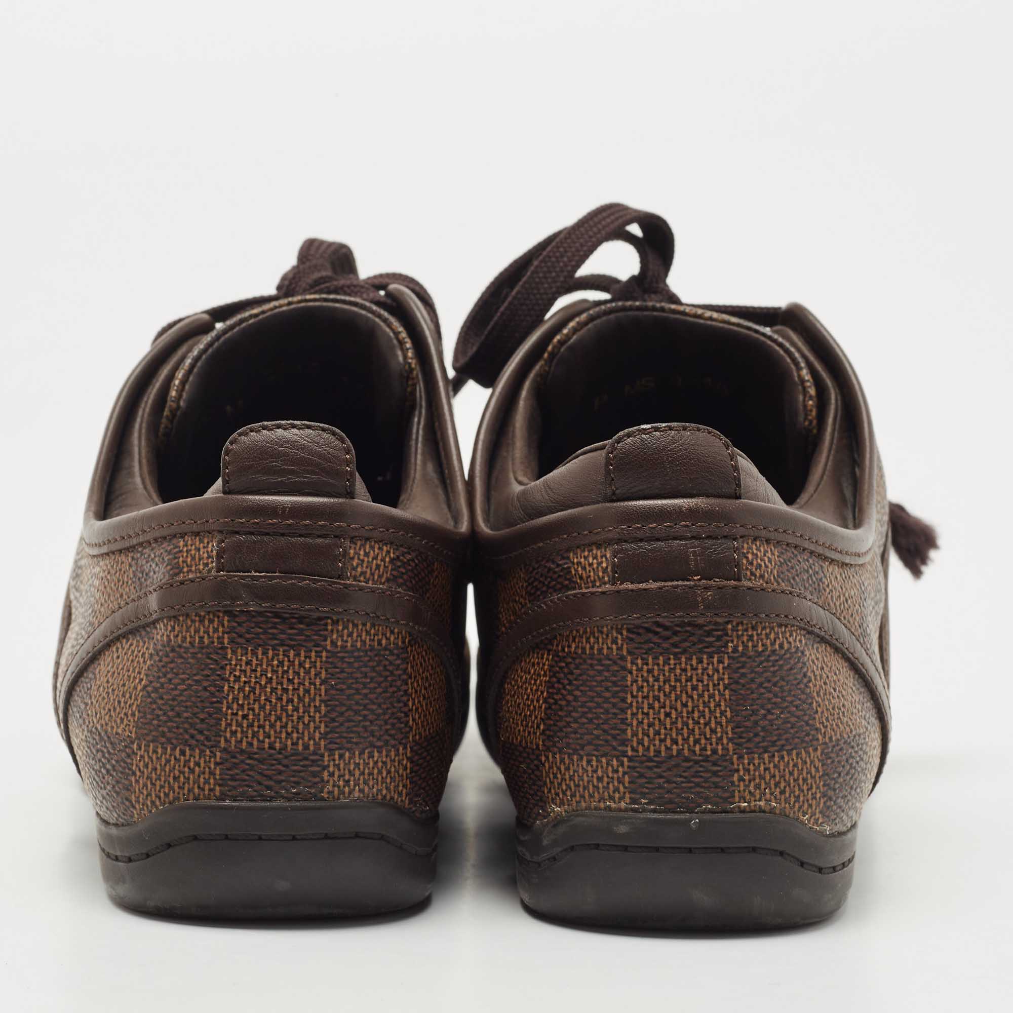 Louis Vuitton Brown Damier Ebene Canvas And Leather Low Top Sneakers Size 35.5