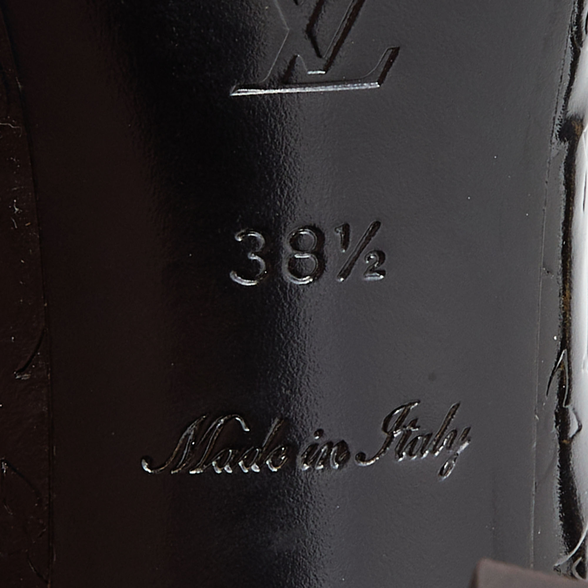 Louis Vuitton Amarante Monogram Vernis Claudia Peep Toe Pumps Size 38.5