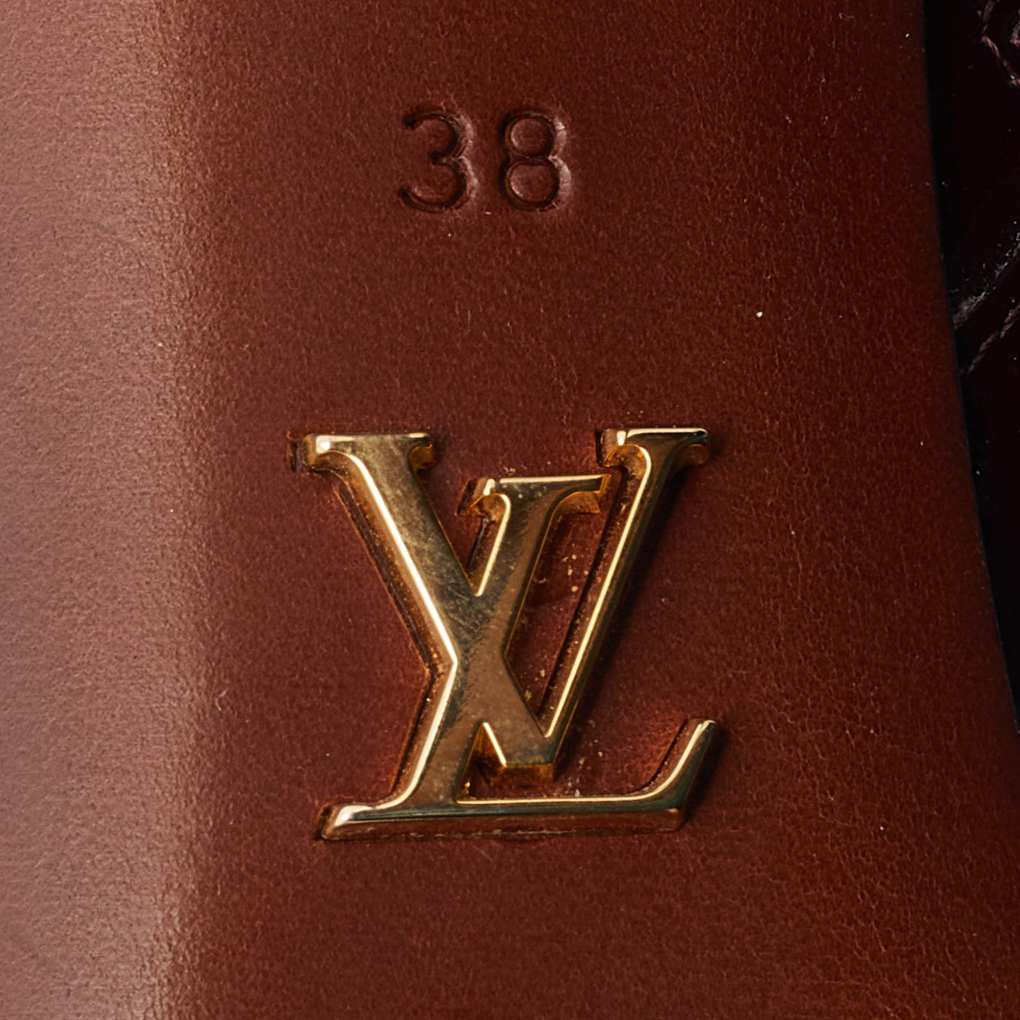 Louis Vuitton Bordeaux Epi Leather And Patent Open Toe Ankle Strap Booties Size 38