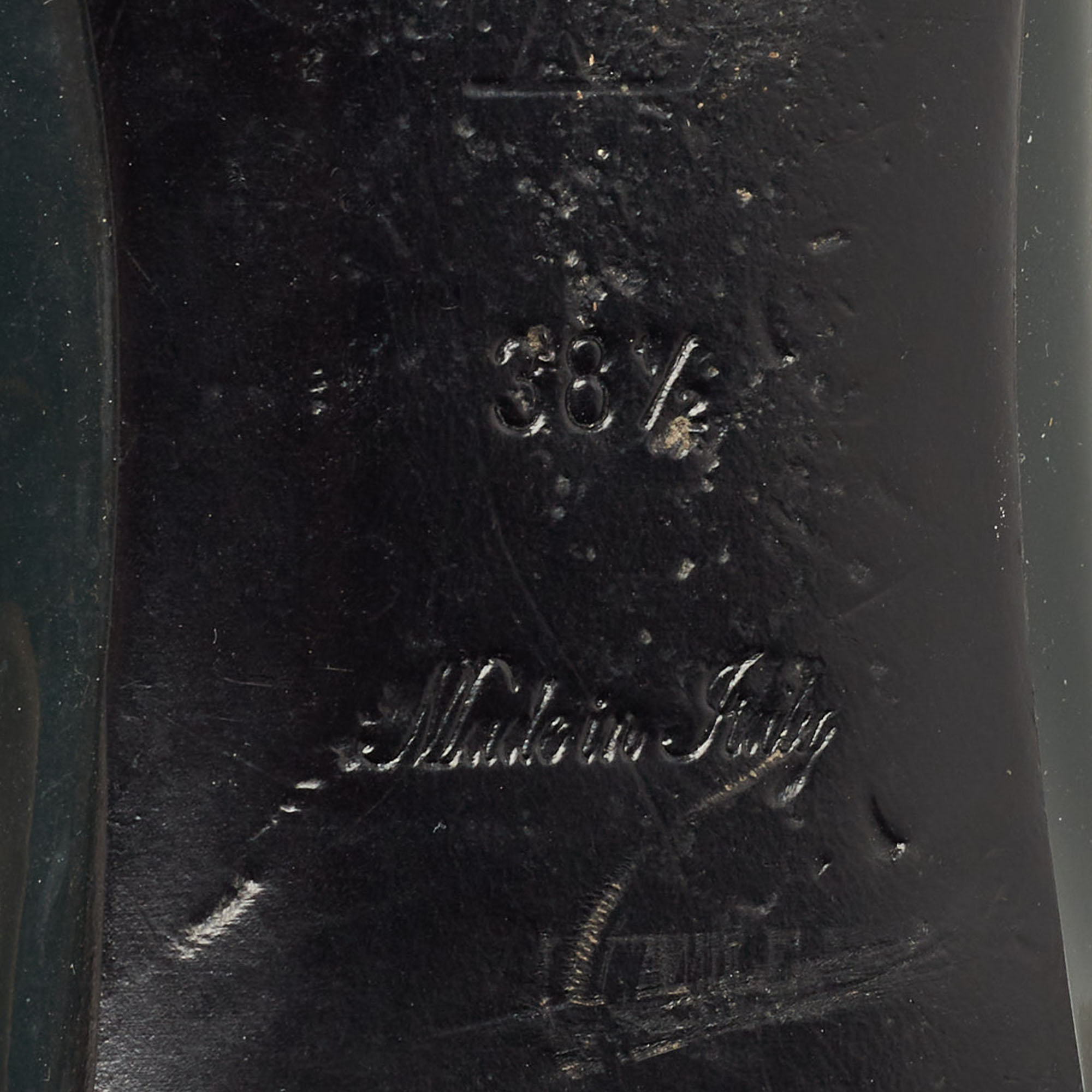 Louis Vuitton Dark Green Patent Leather Ballet Flats Size 38.5