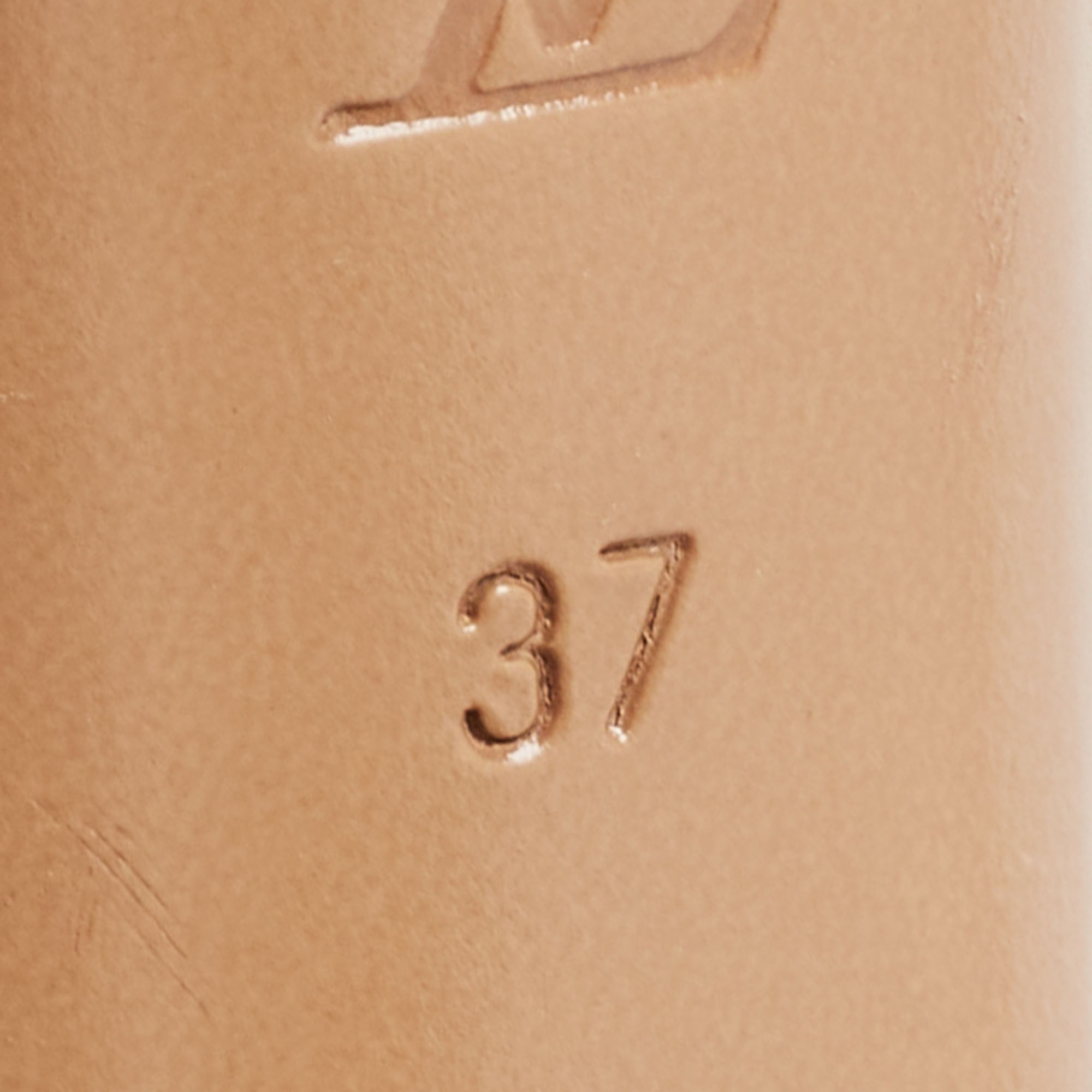 Louis Vuitton Brown Monogram Canvas And Leather Peep Toe Pumps Size 37
