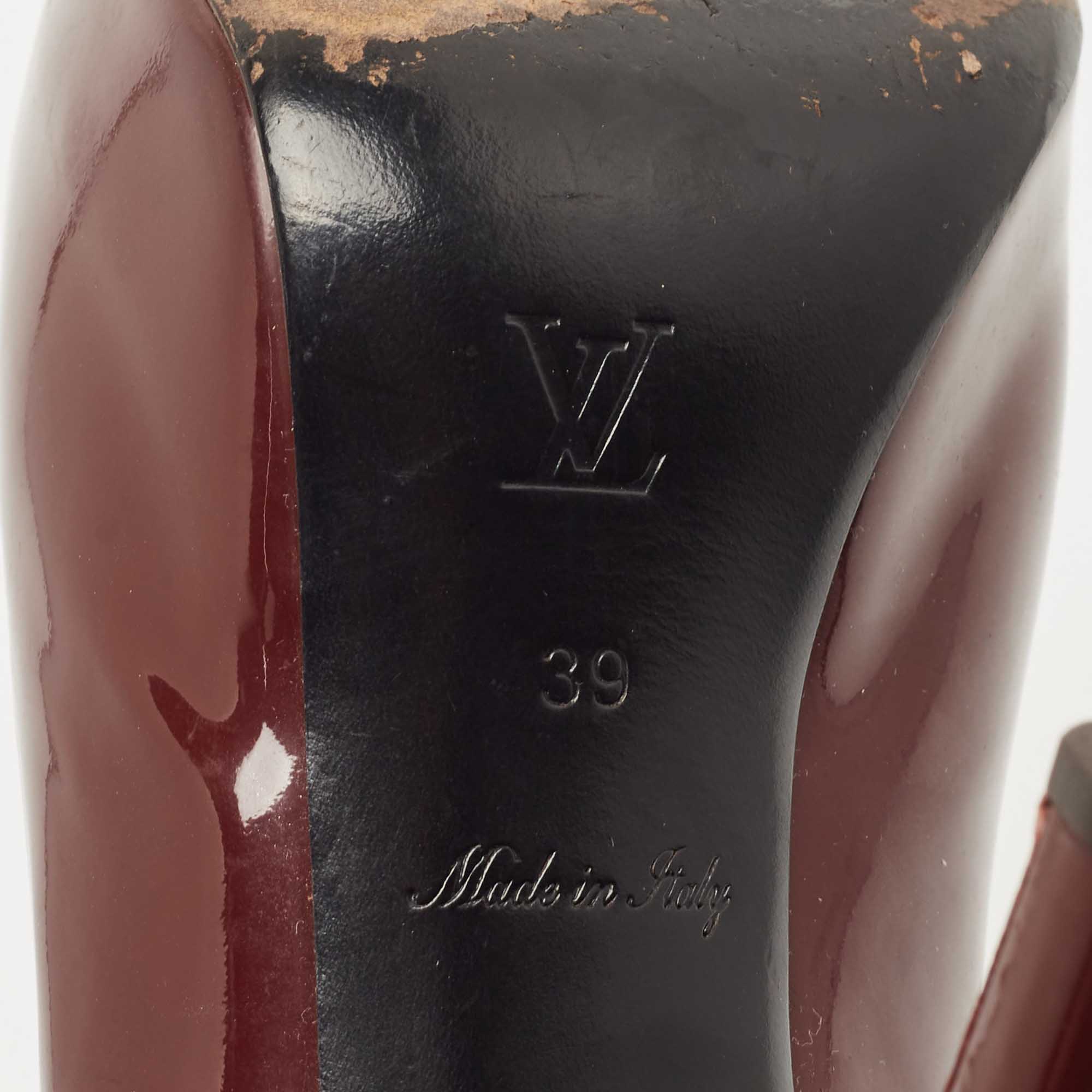 Louis Vuitton Burgundy Patent Leather Oh Really! Pumps Size 39