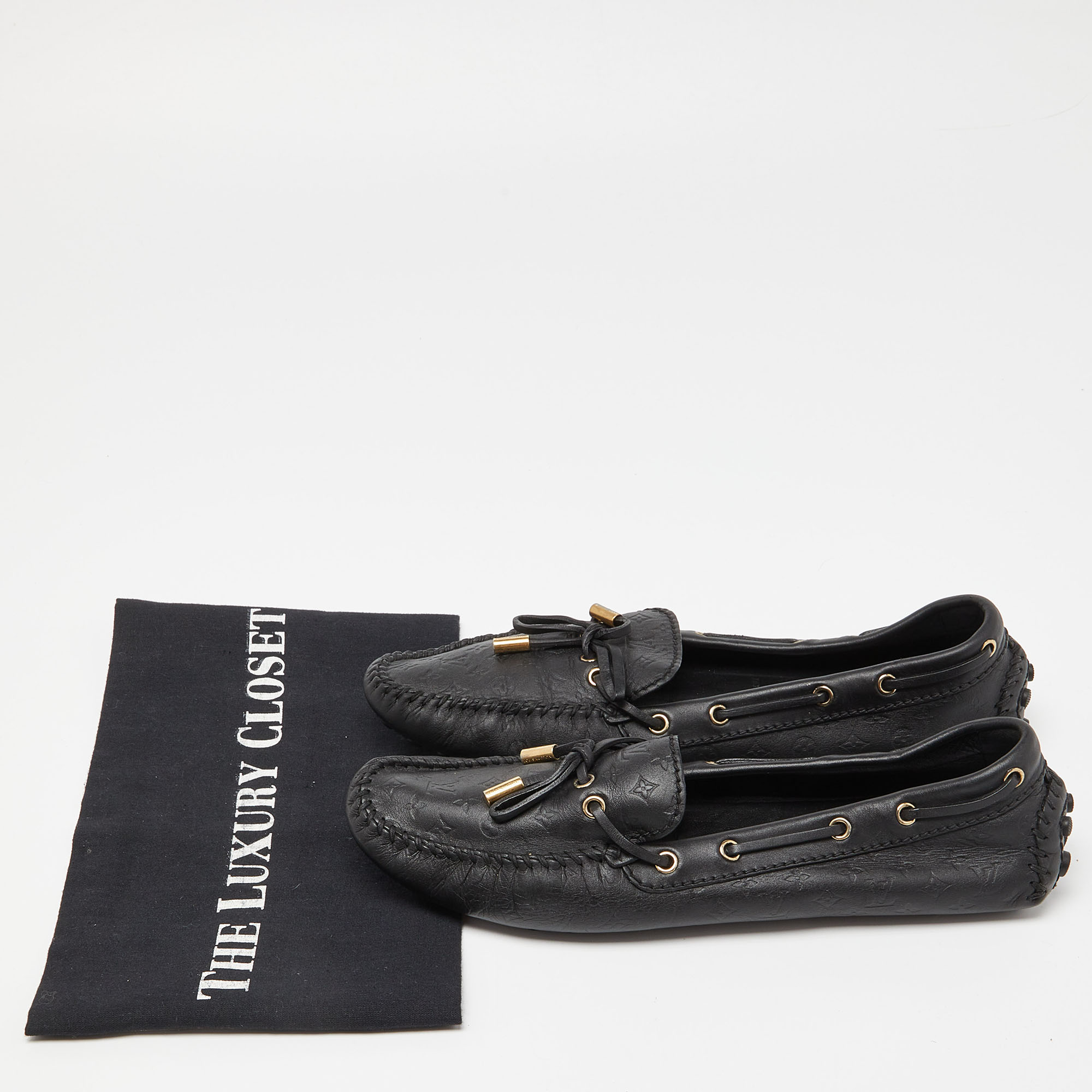 Louis Vuitton Black Leather Gloria Loafers Size 40
