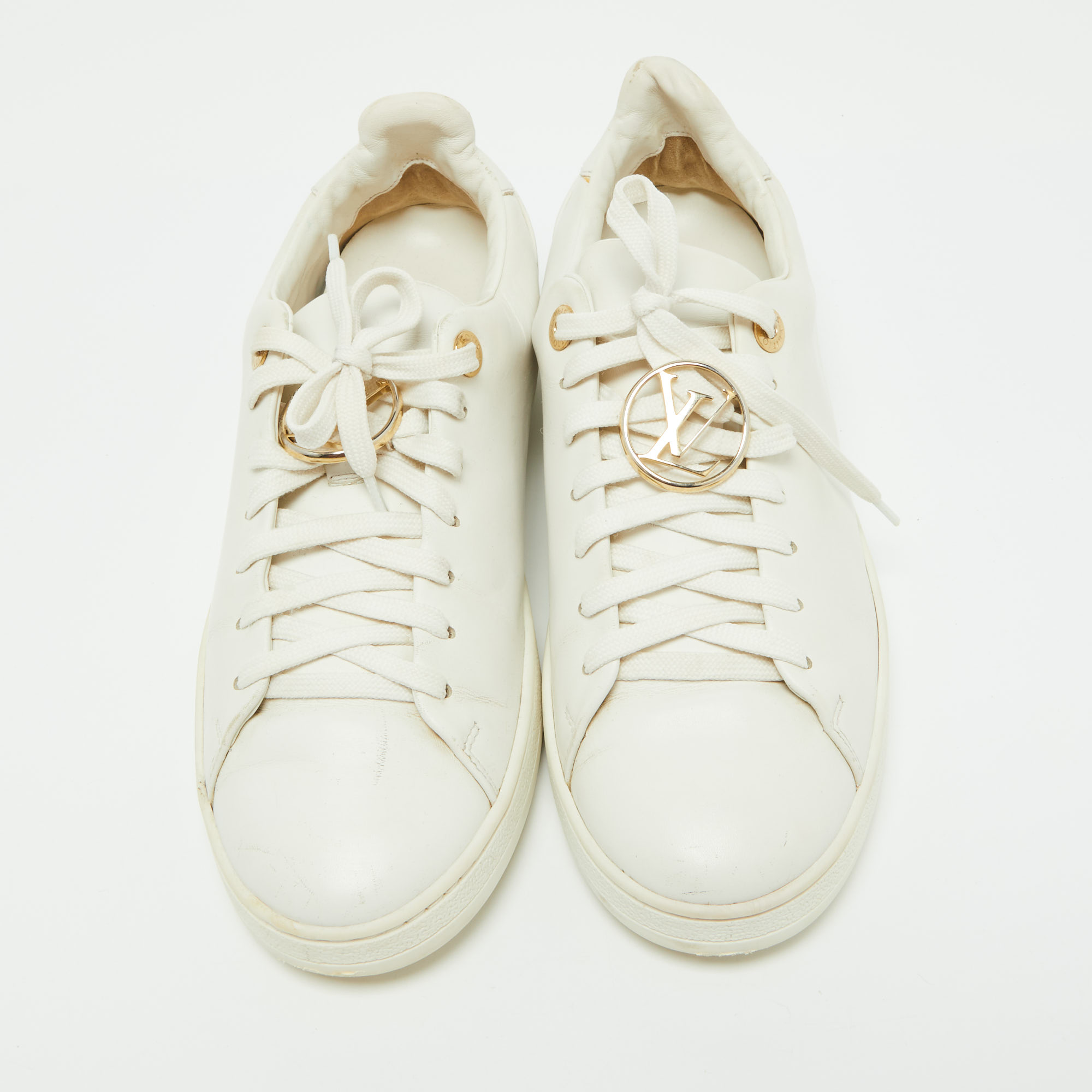 Louis Vuitton White Leather Frontrow Sneakers Size 39