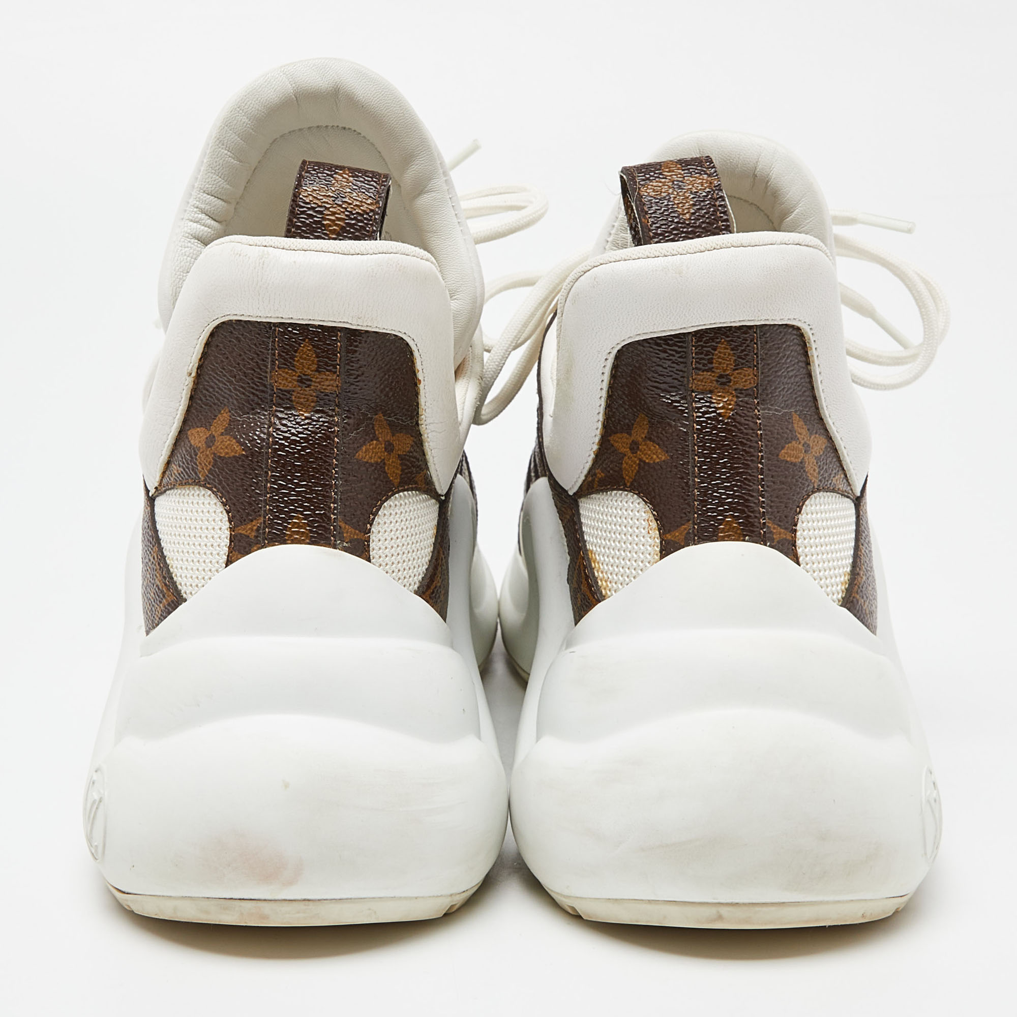 Louis Vuitton White/Brown Monogram Canvas,Mesh And Leather Archlight  Sneakers Size 40