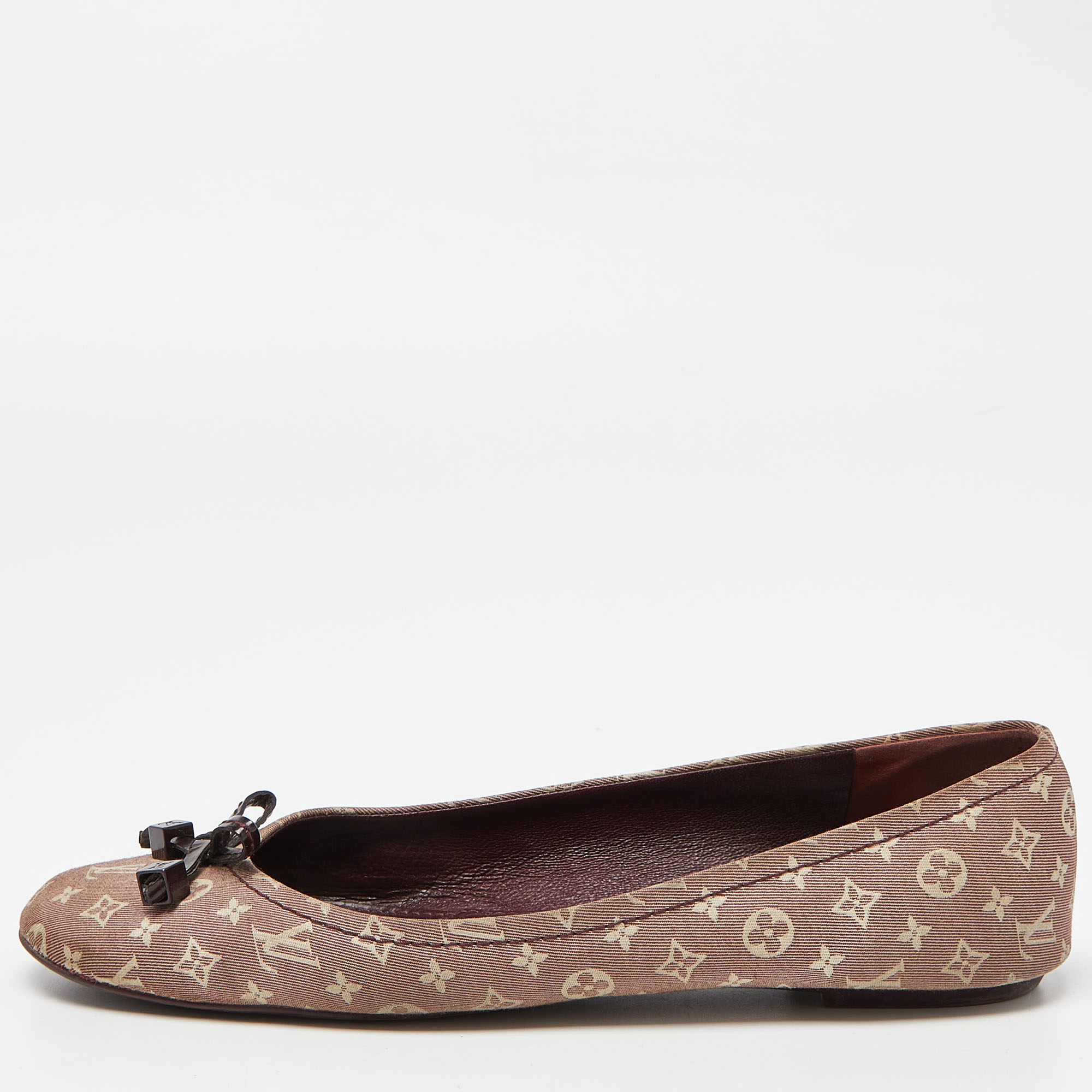 Louis vuitton pink monogram mini lin canvas debbie ballet flats size 40