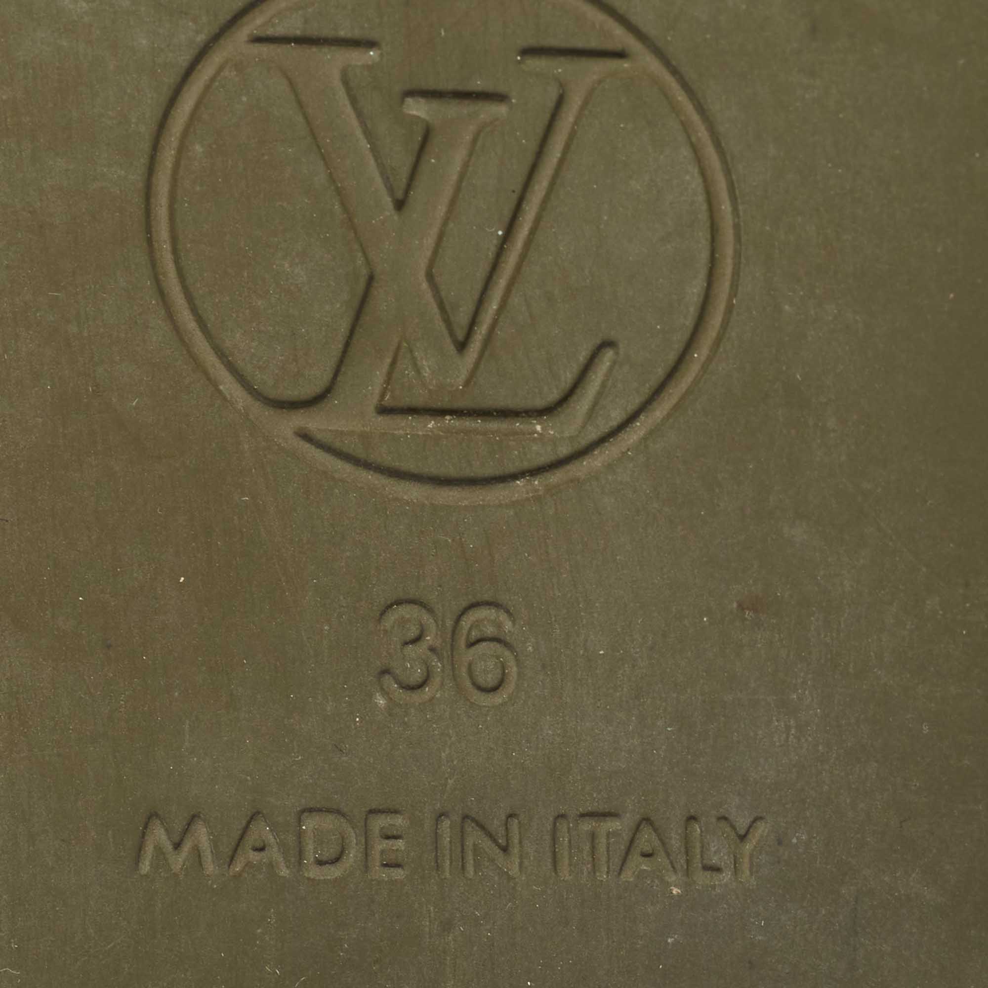Louis Vuitton Green Monogram Rubber Sunbath Mules Size 36