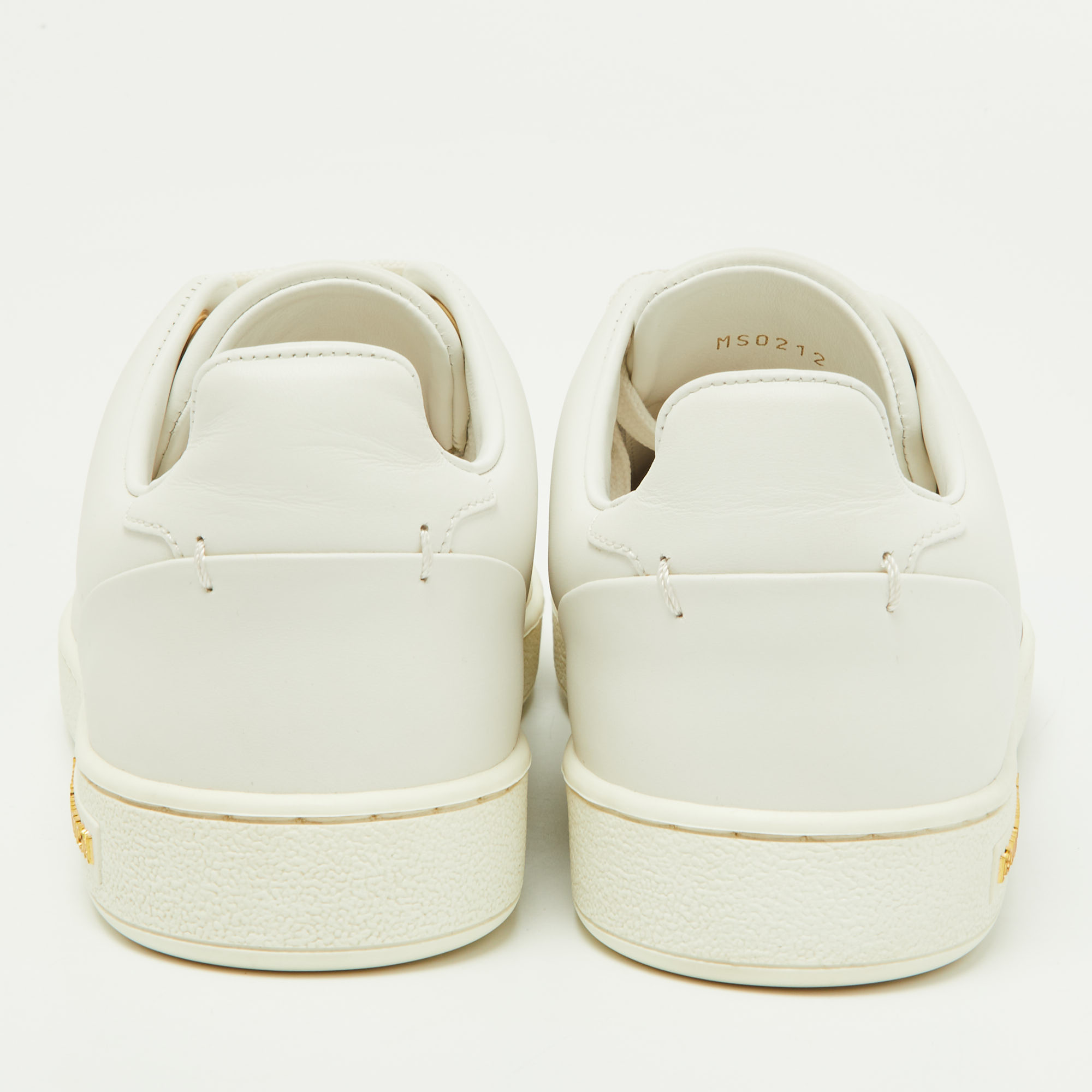 Louis Vuitton White/Gold Leather Frontrow Sneakers Size 36