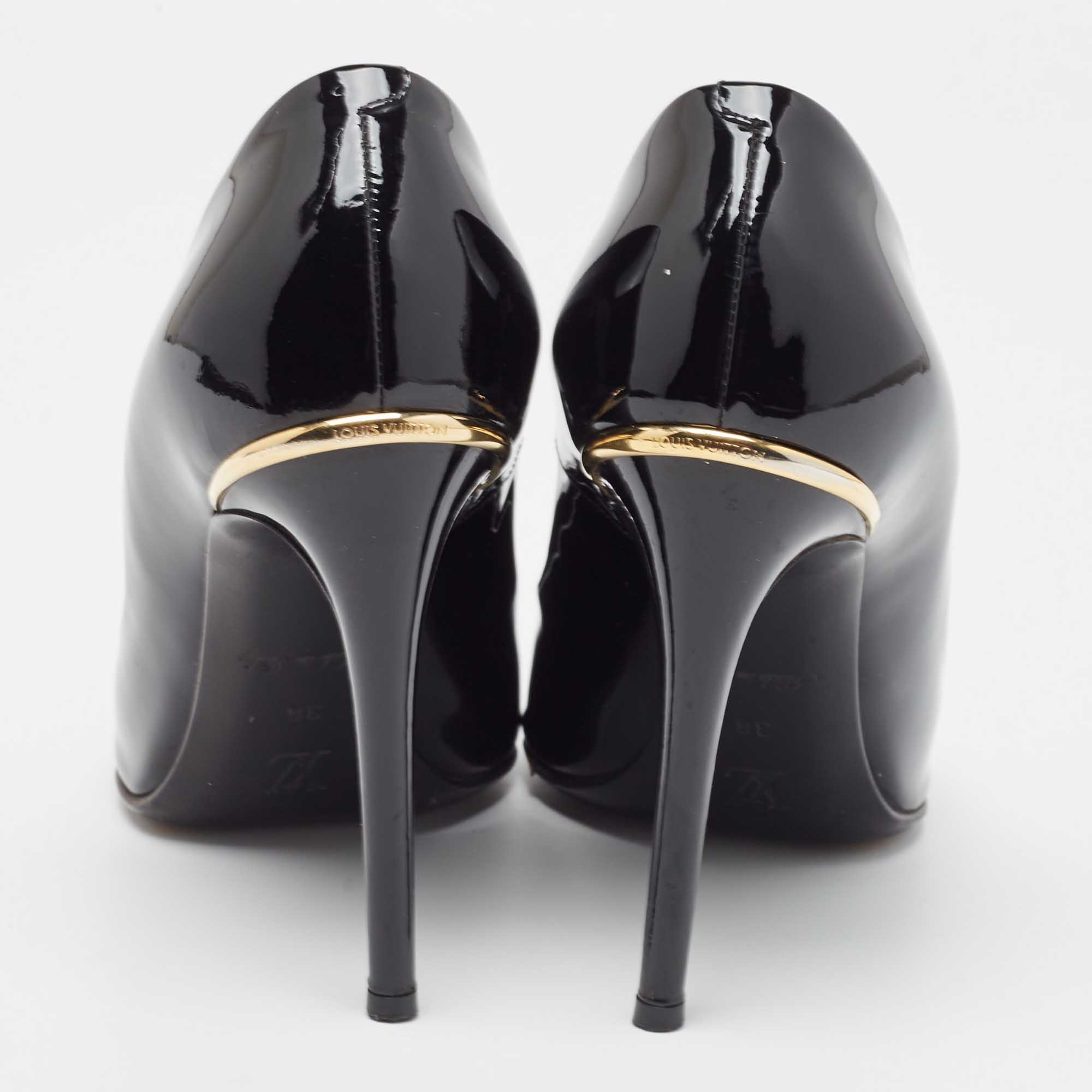 Louis Vuitton Black Patent Leather Eyeline Pumps Size 38