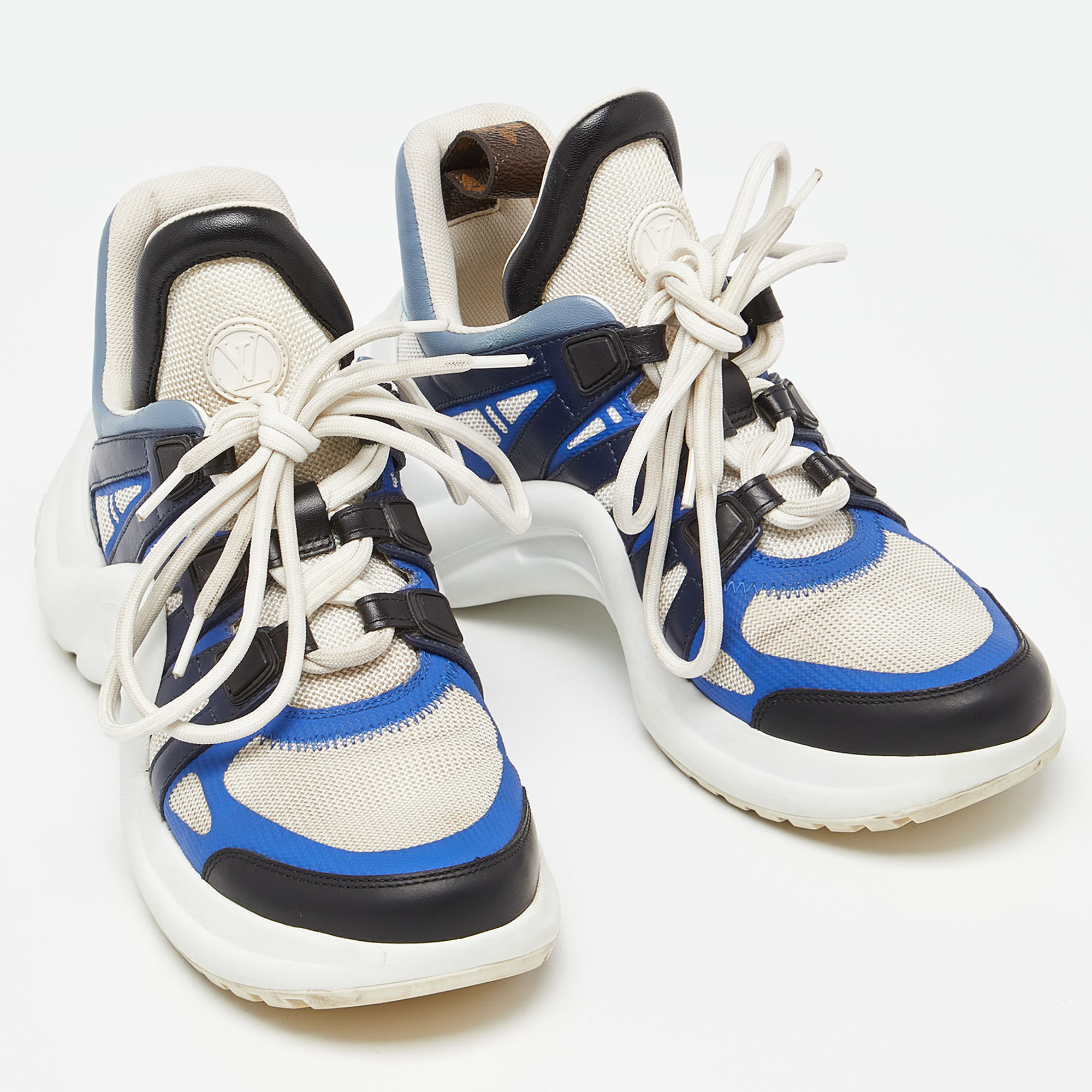 Louis Vuitton Tricolor Mesh And Leather Archlight Sneakers Size 36