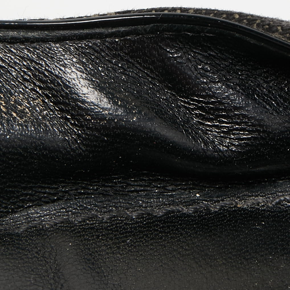 Louis Vuitton Black Monogram Denim Bow Ballet Flats Size 38