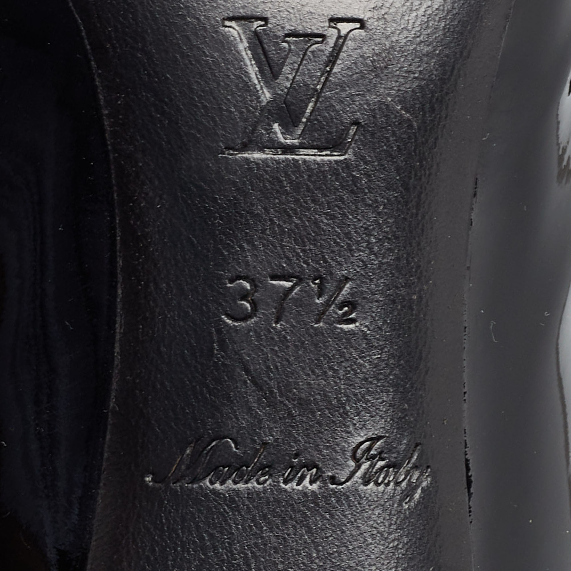 Louis Vuitton Black Patent Leather Studded Bernice Pumps Size 37.5