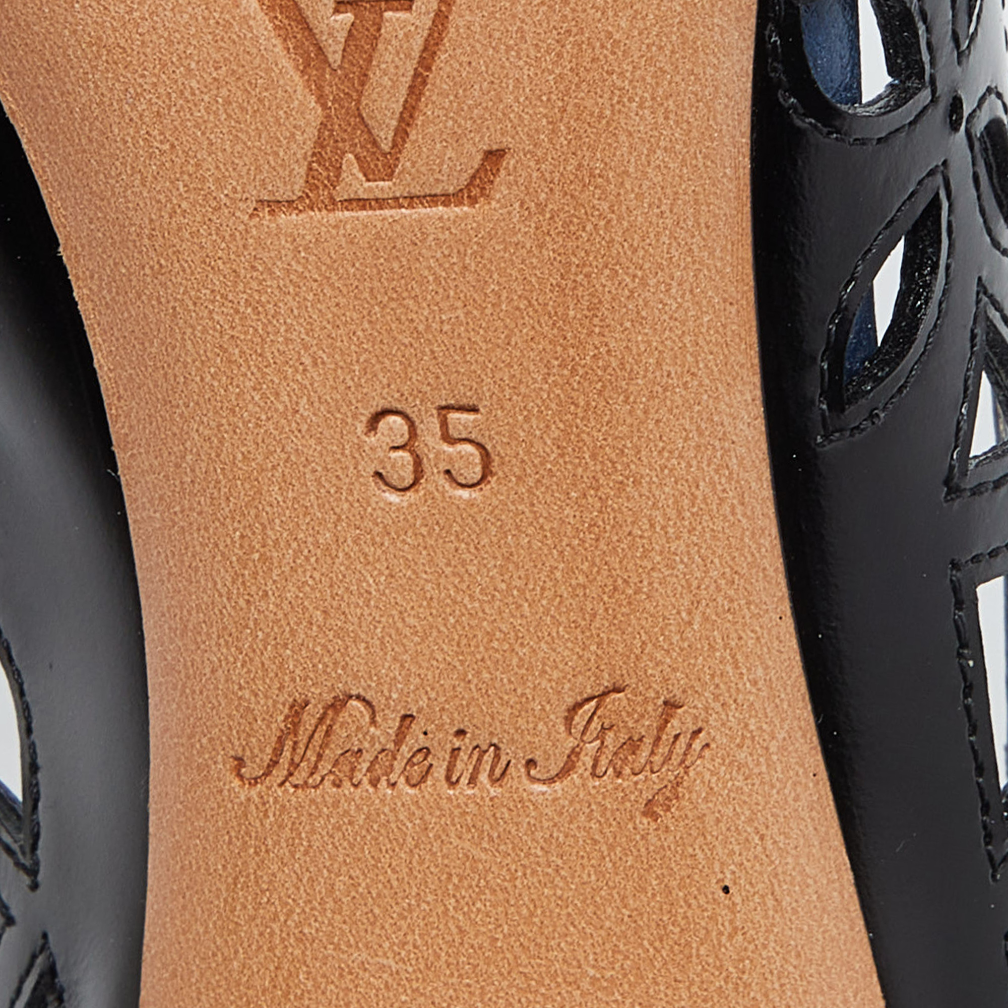 Louis Vuitton Black Leather Strappy Pumps Size 35