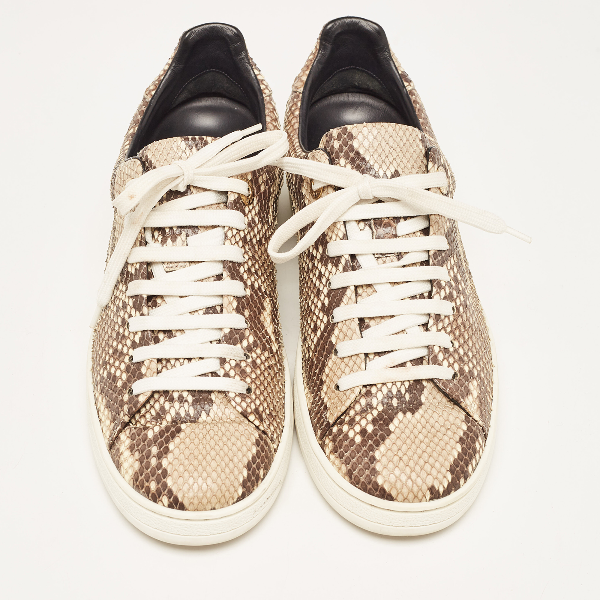 Louis Vuitton Brown Python Leather Frontrow  Sneakers Size 38