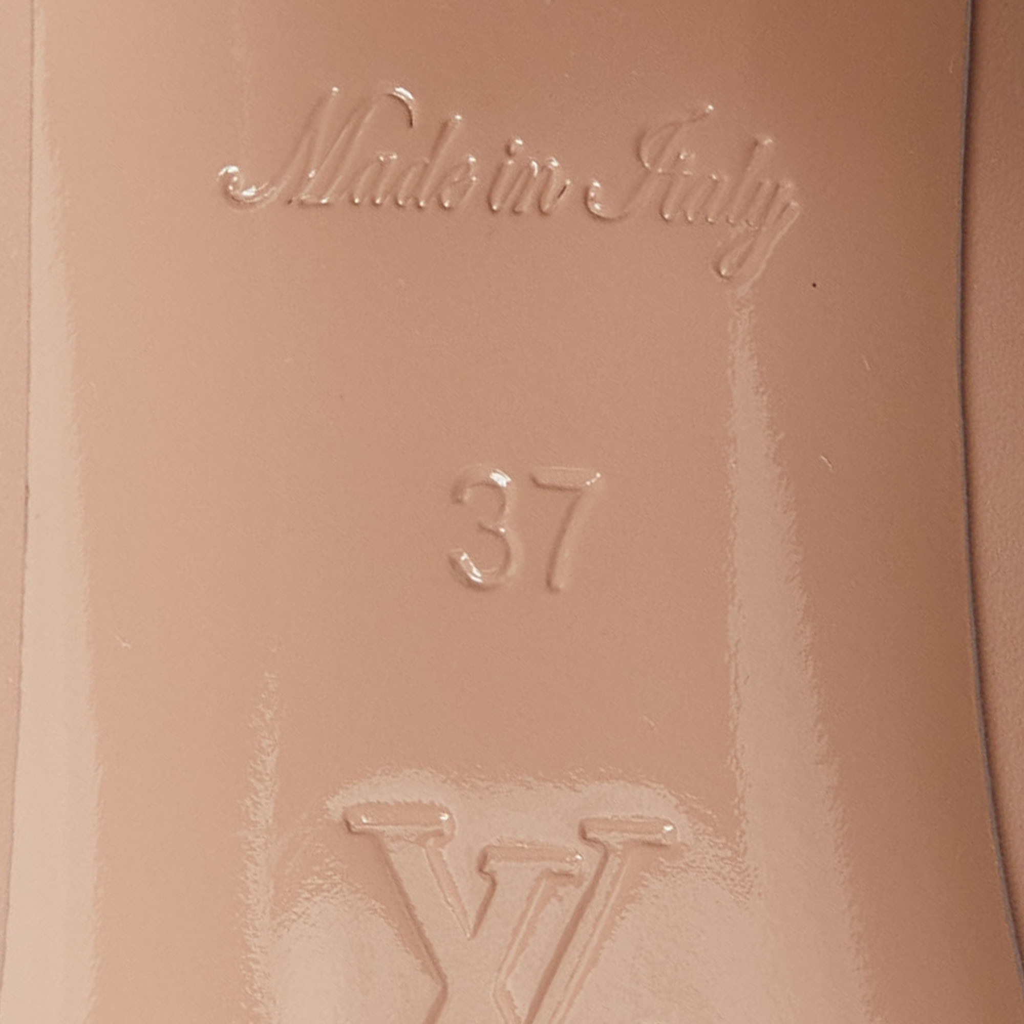 Louis Vuitton Beige Patent Leather Madeleine Square Toe Pumps Size 37