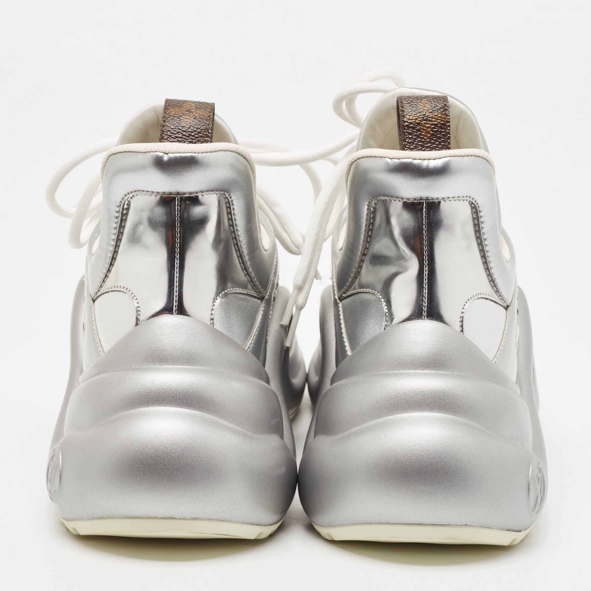 Louis Vuitton Silver Leather Archlight  Sneakers Size 40