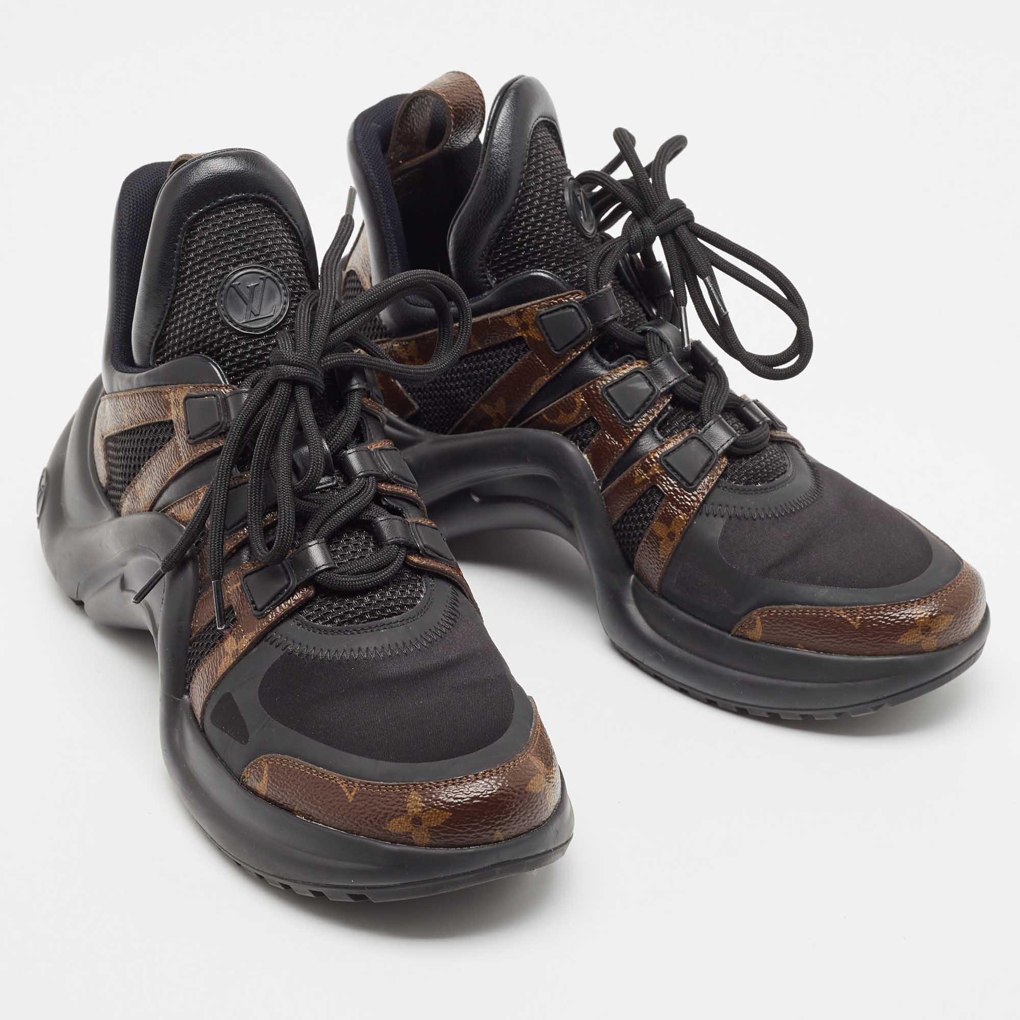 Louis Vuitton Black/Brown Nylon, Leather Archlight Sneakers Size 40