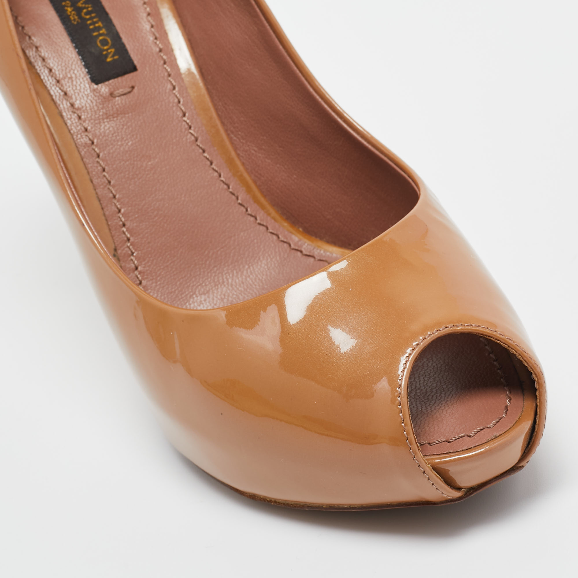 Louis Vuitton Brown Patent Leather Oh Really! Pumps Size 35