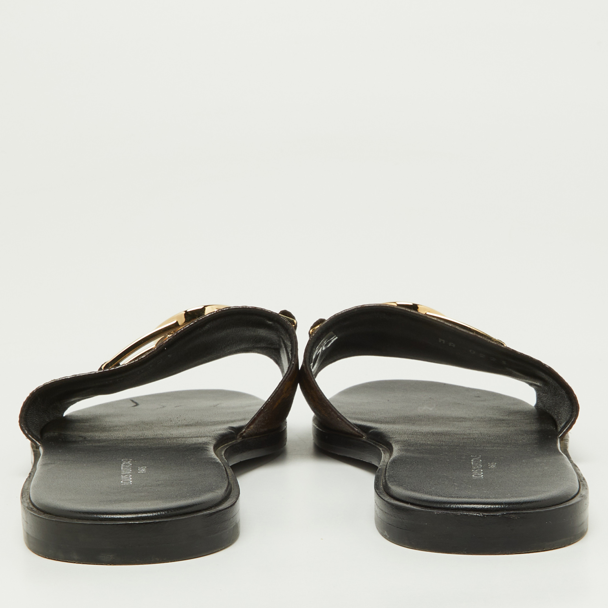 Louis Vuitton Brown Monogram Canvas Flat  Sandals Size 38