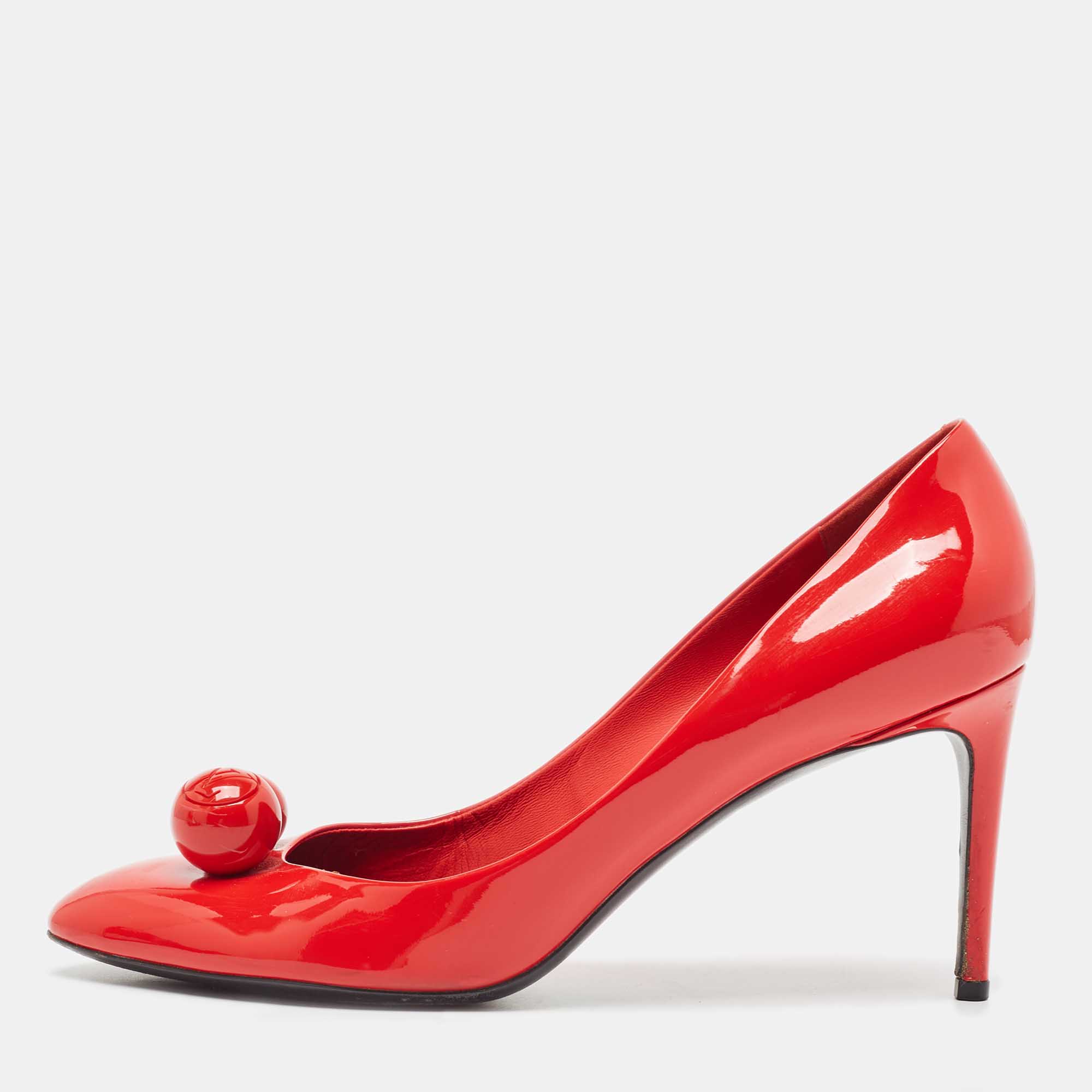 Louis vuitton red patent leather betty pumps size 42