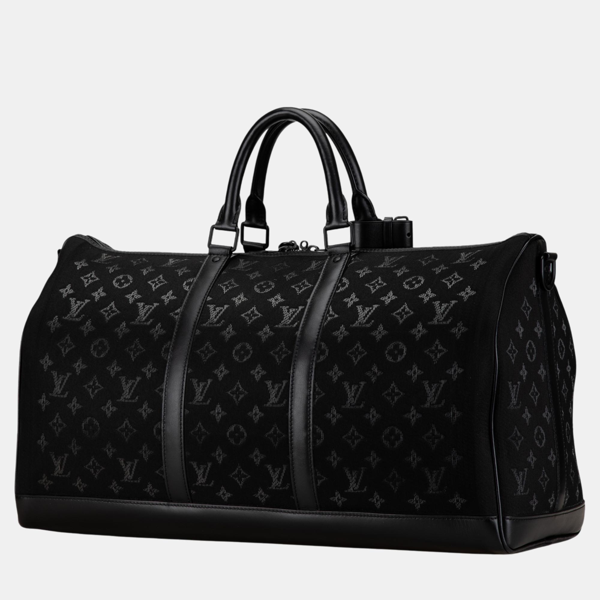 Louis Vuitton Black Monogram Light Up Keepall Bandouliere 50