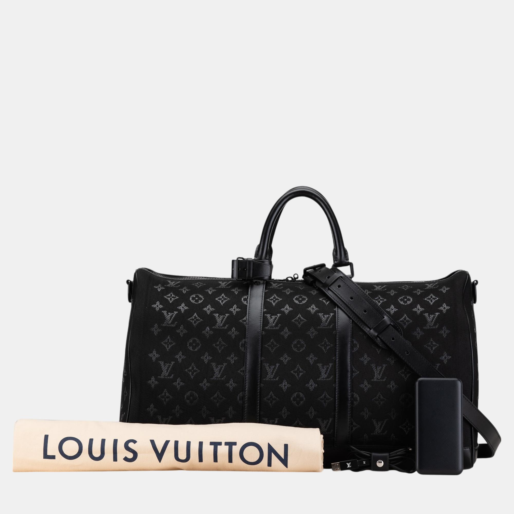 Louis Vuitton Black Monogram Light Up Keepall Bandouliere 50