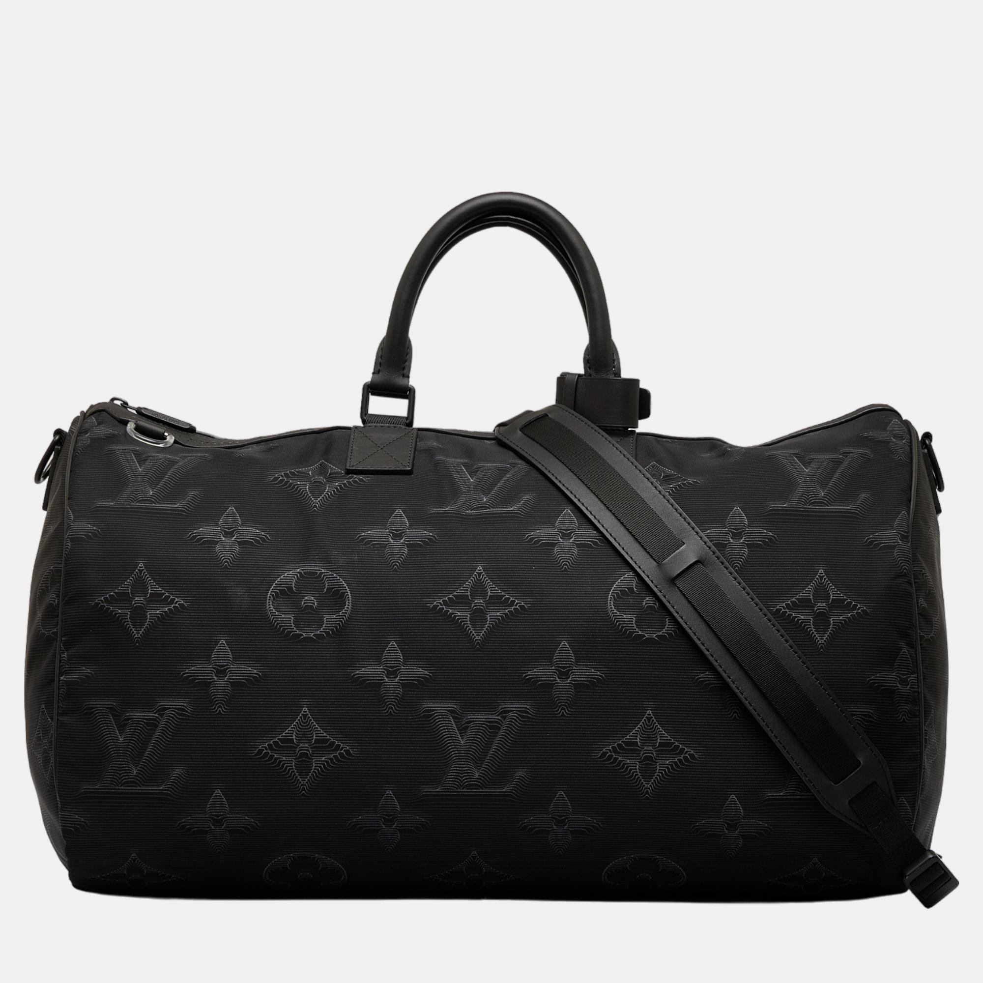 Louis Vuitton Black Monogram 3D 2054 Reversible Keepall Bandouliere 50