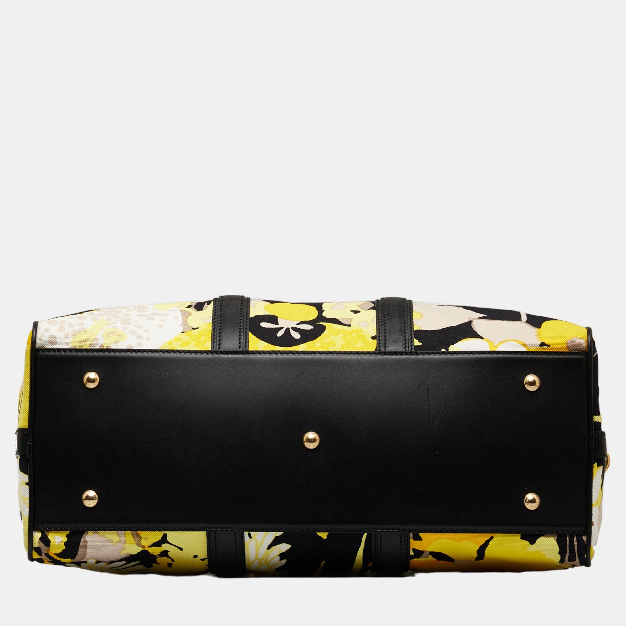 Louis Vuitton Yellow Toile Canwan Keepall Bandouliere 50