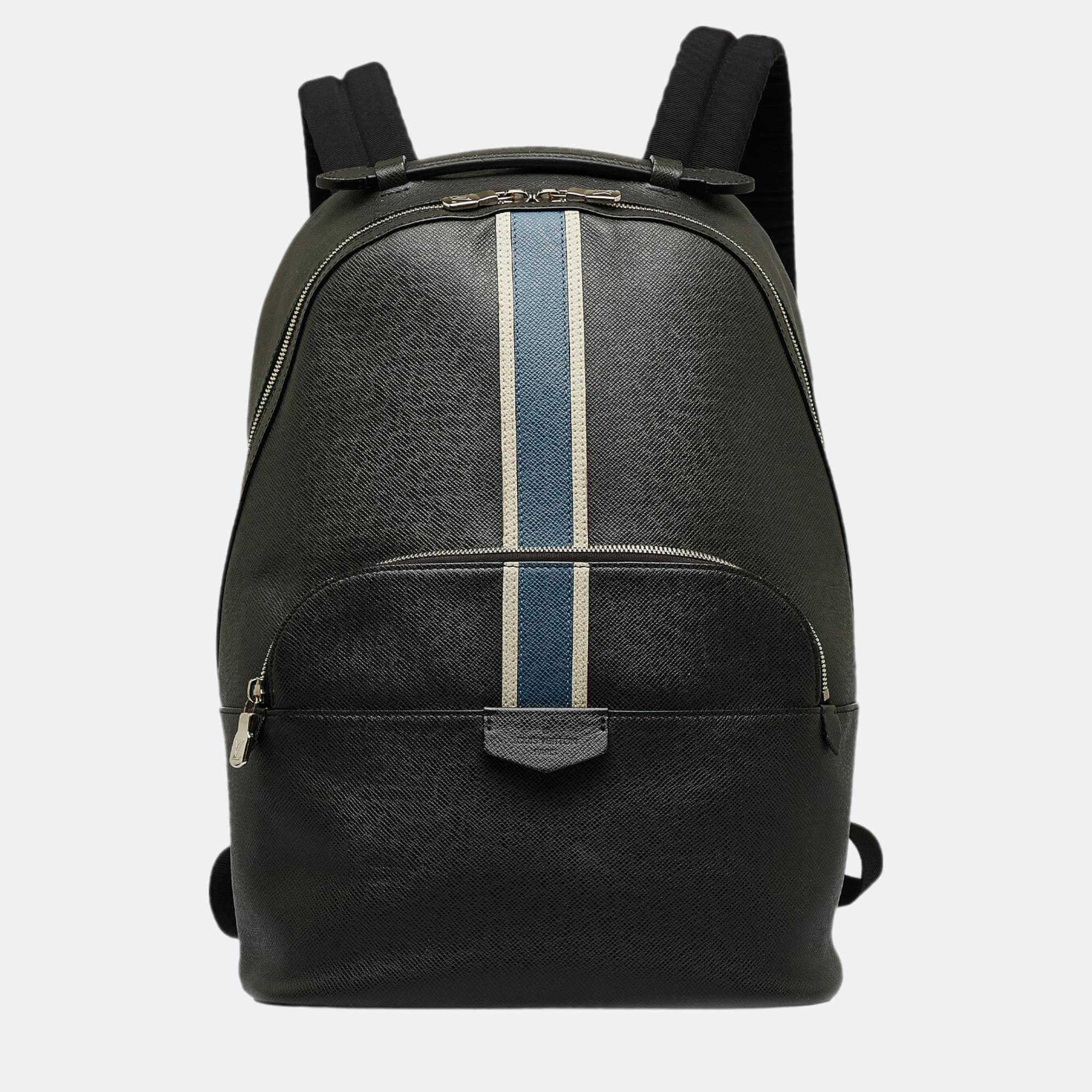 Louis vuitton black taiga anton backpack