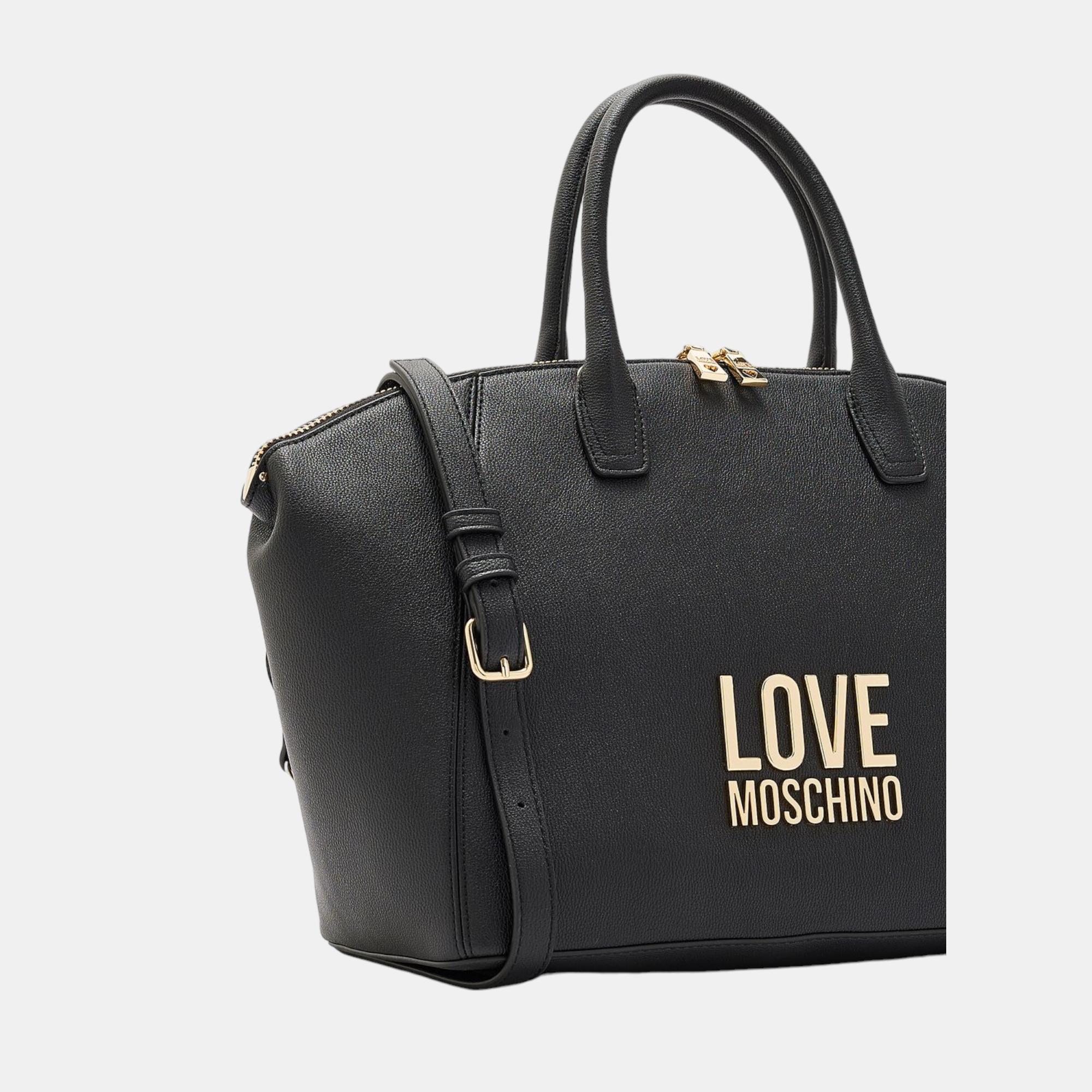 Love Moschino Black Leather Satchel