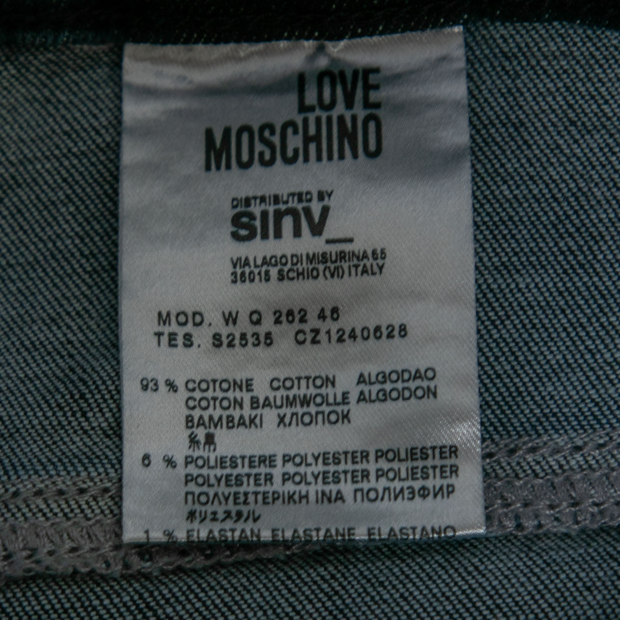 Love Moschino Blue Denim Logo Embellished Jeans S