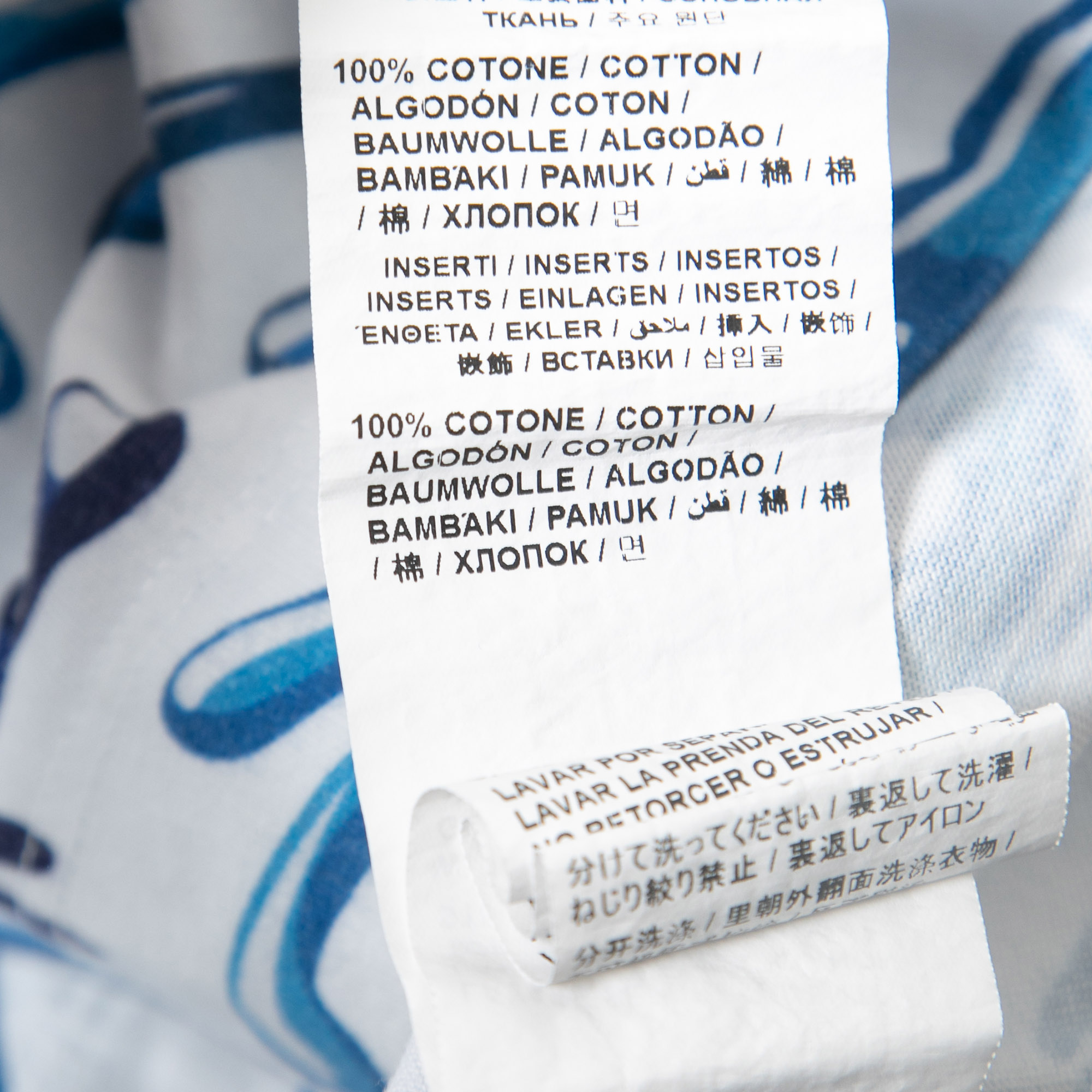 Love Moschino White/Blue Splash Printed Cotton T Shirt M