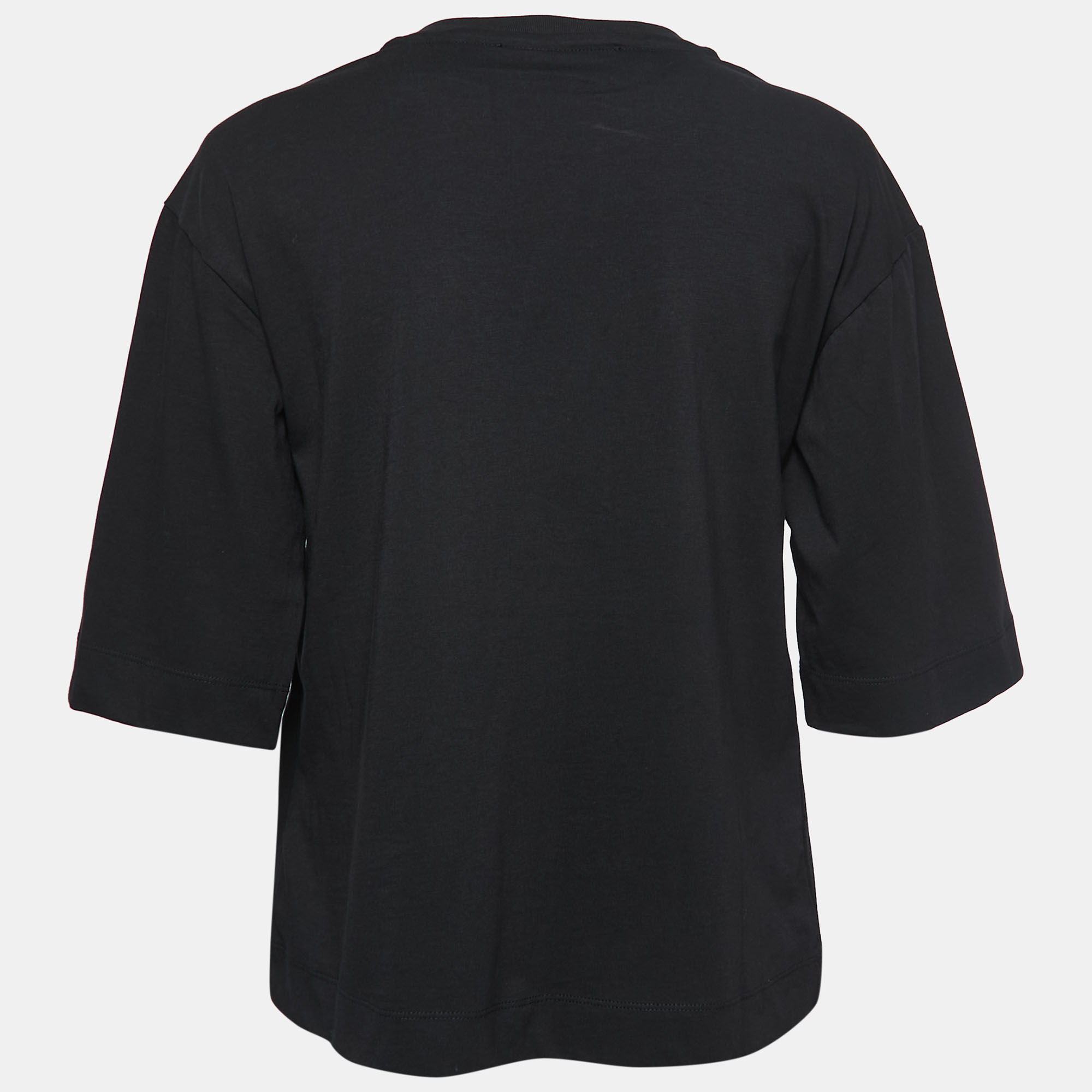 

Love Moschino Black Logo Print Cotton Embellished T-Shirt