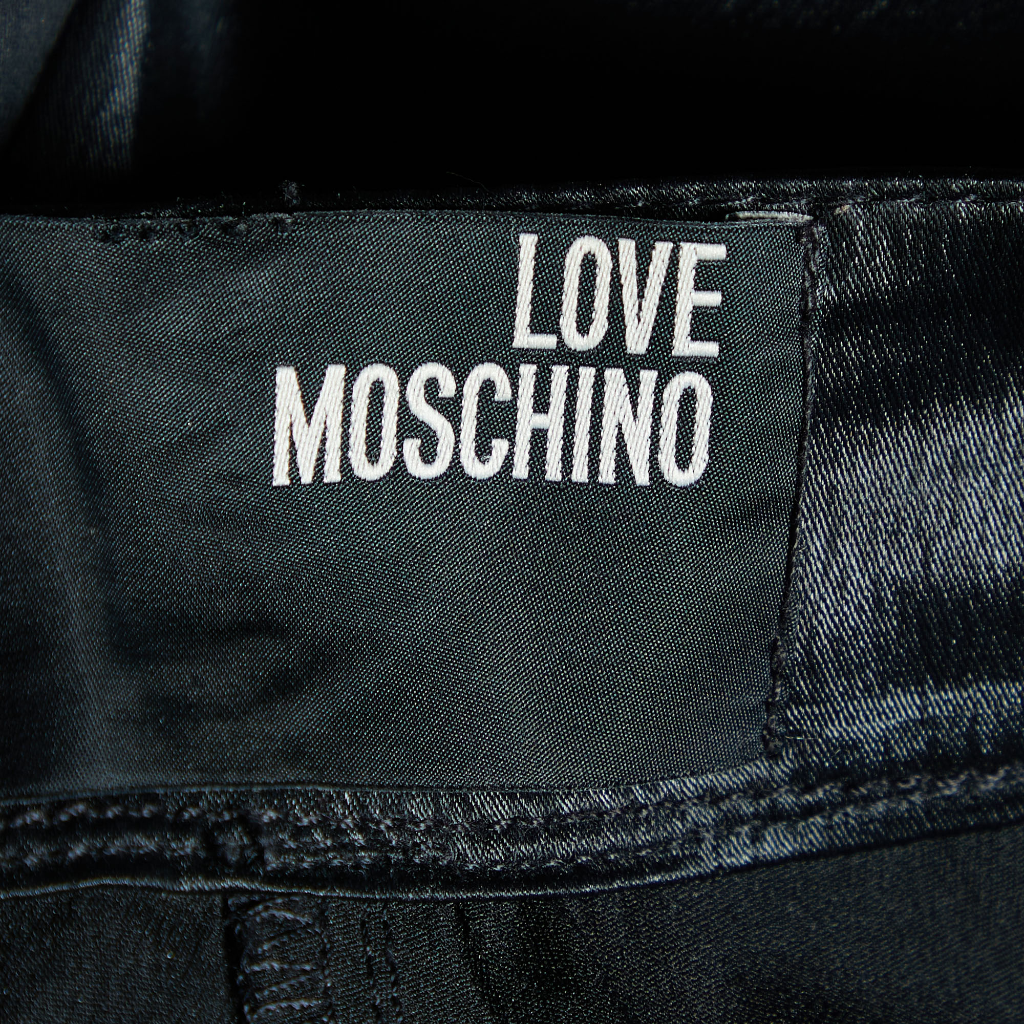 Love Moschino Black Synthetic Cropped Pants S