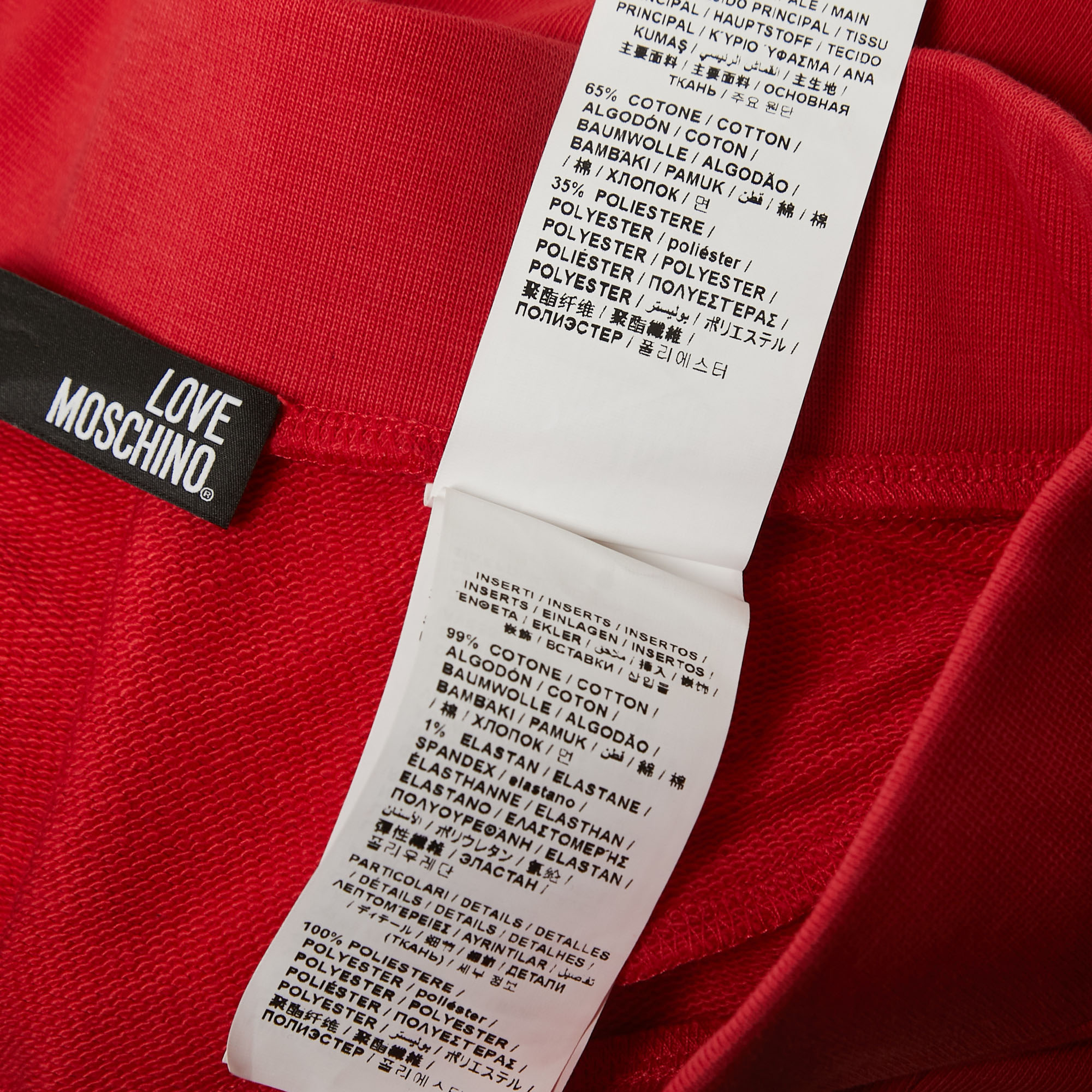Love Moschino Red Knit Zip Detailed Mini Skirt S