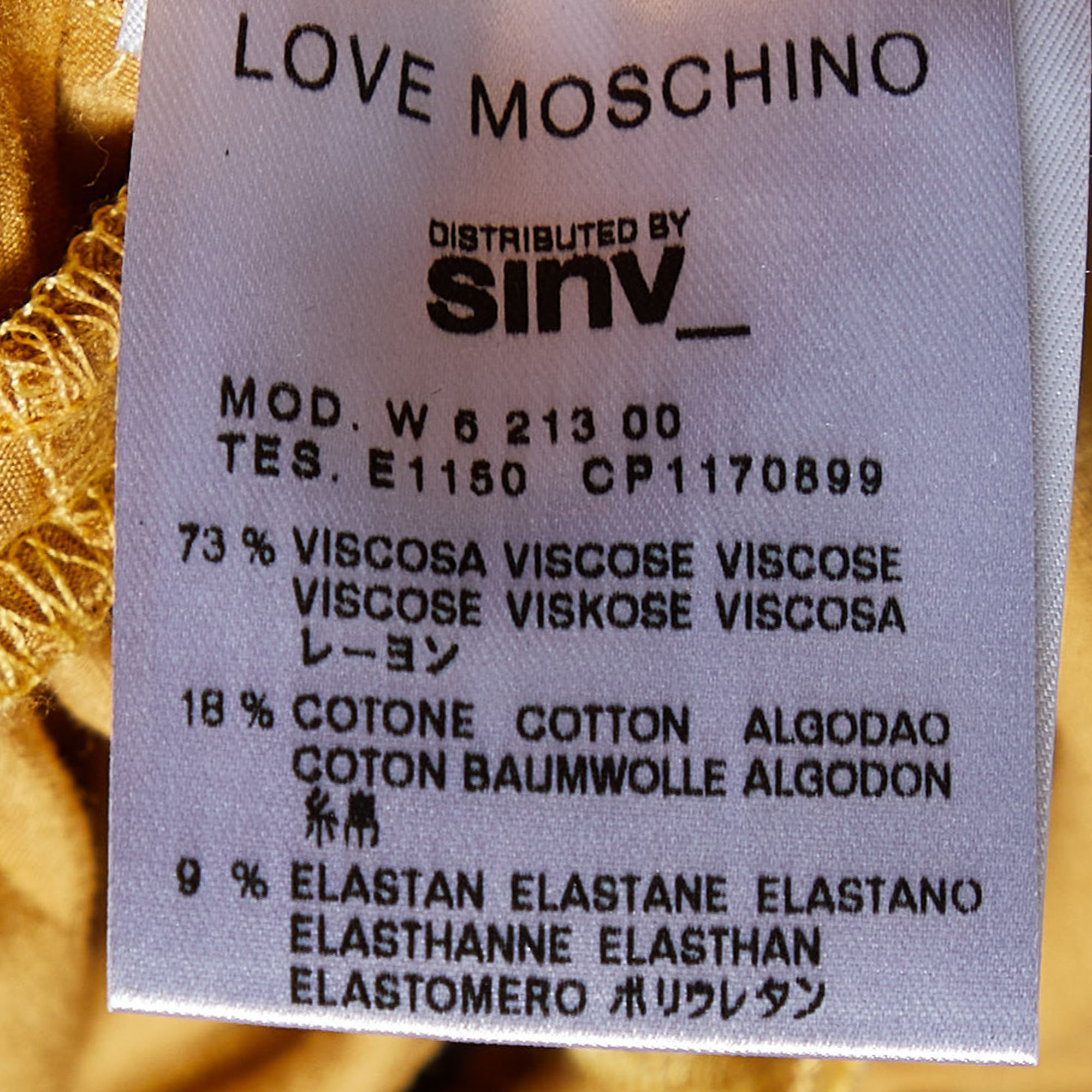 Love Moschino Yellow Knit Hook Front Shrug L