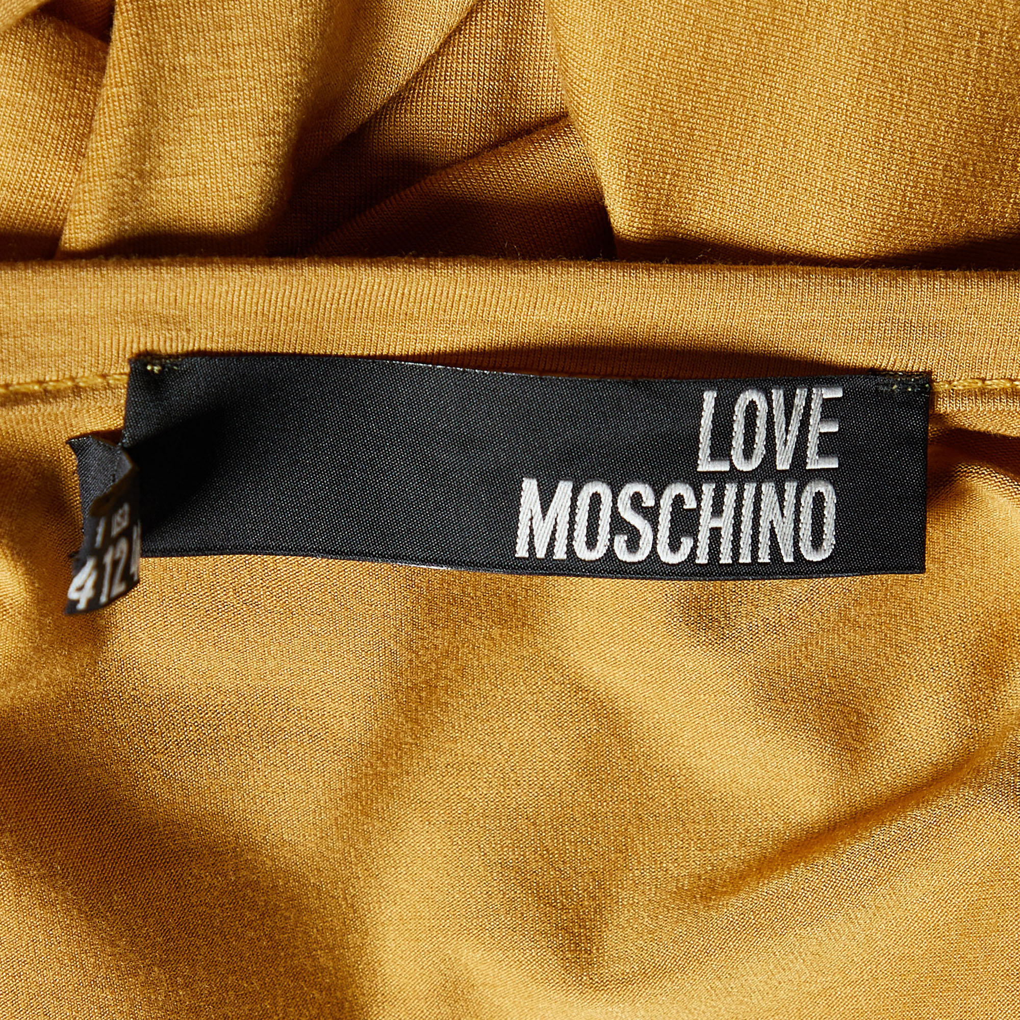 Love Moschino Yellow Knit Hook Front Shrug L