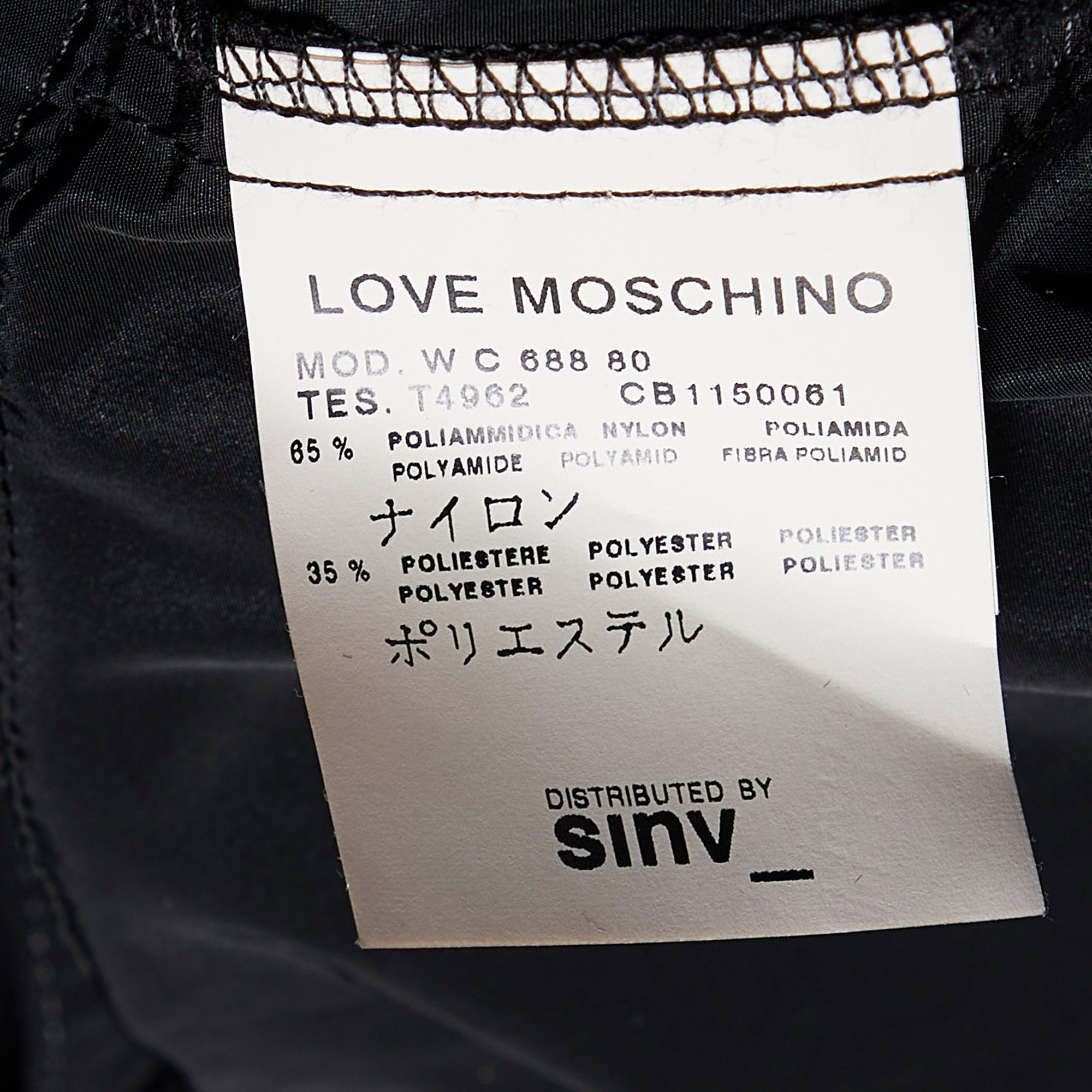 Love Moschino Black Synthetic Ruffled Sleeveless Cropped Shrug L