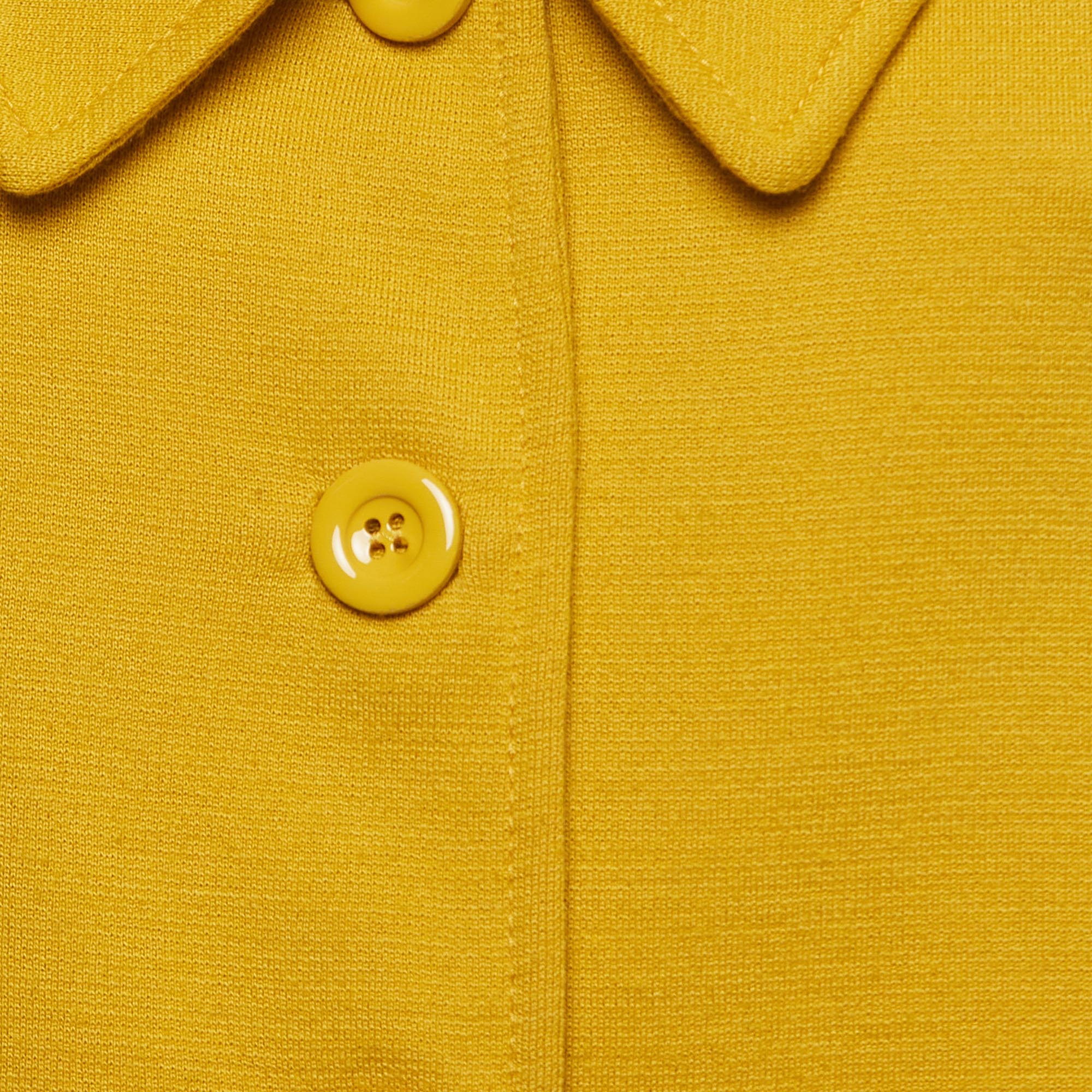 Love Moschino Mustard Yellow Wool Blend Buttoned Jacket S