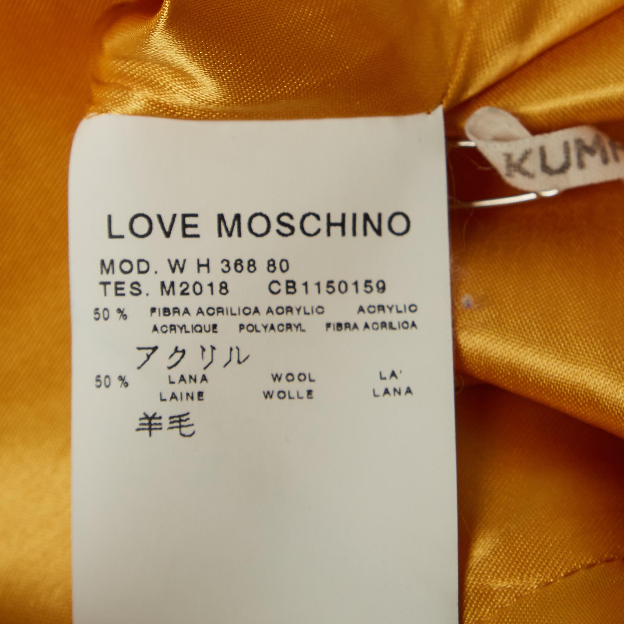 Love Moschino Mustard Yellow Wool Blend Buttoned Jacket S