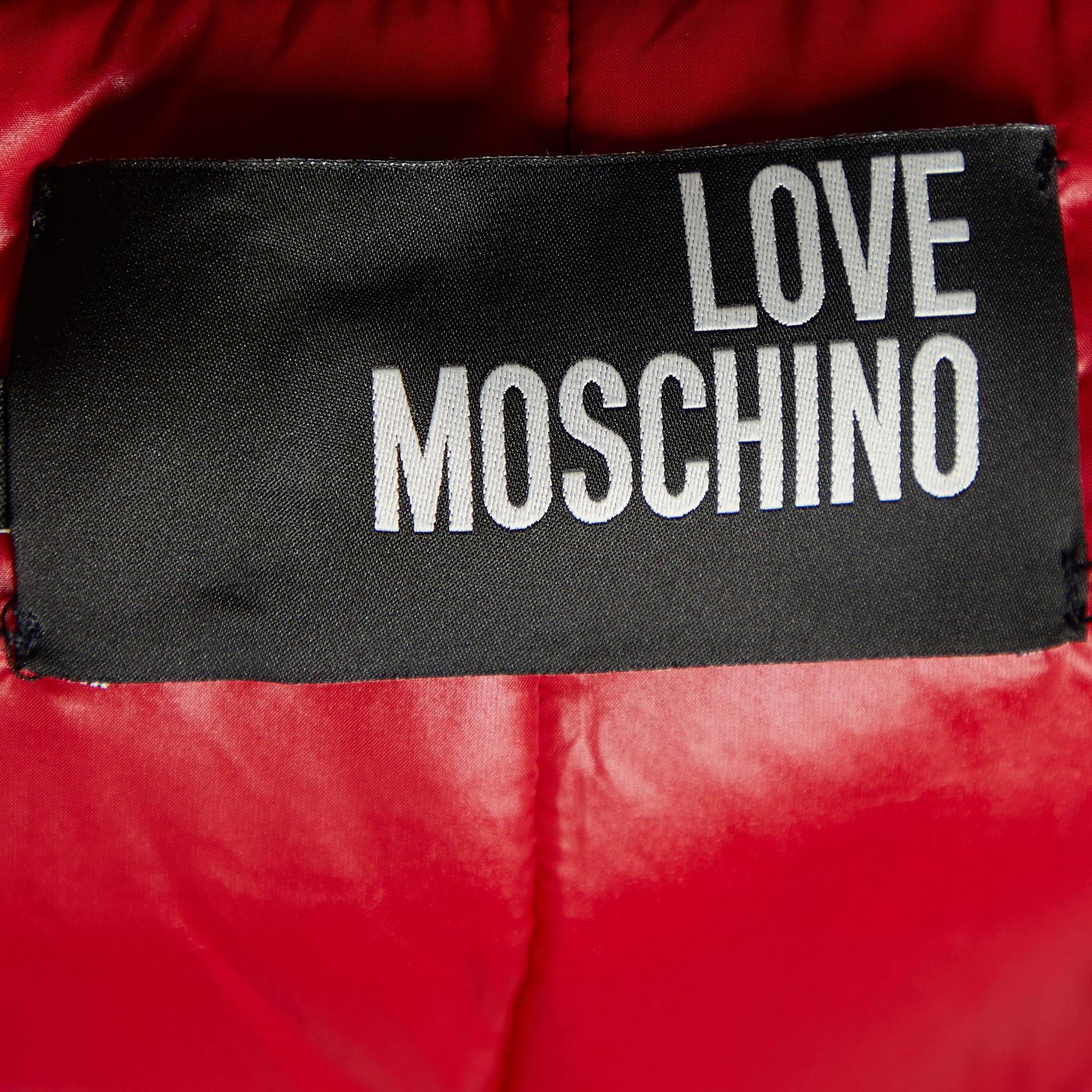 Love Moschino Red Zip Up Bomber Jacket M