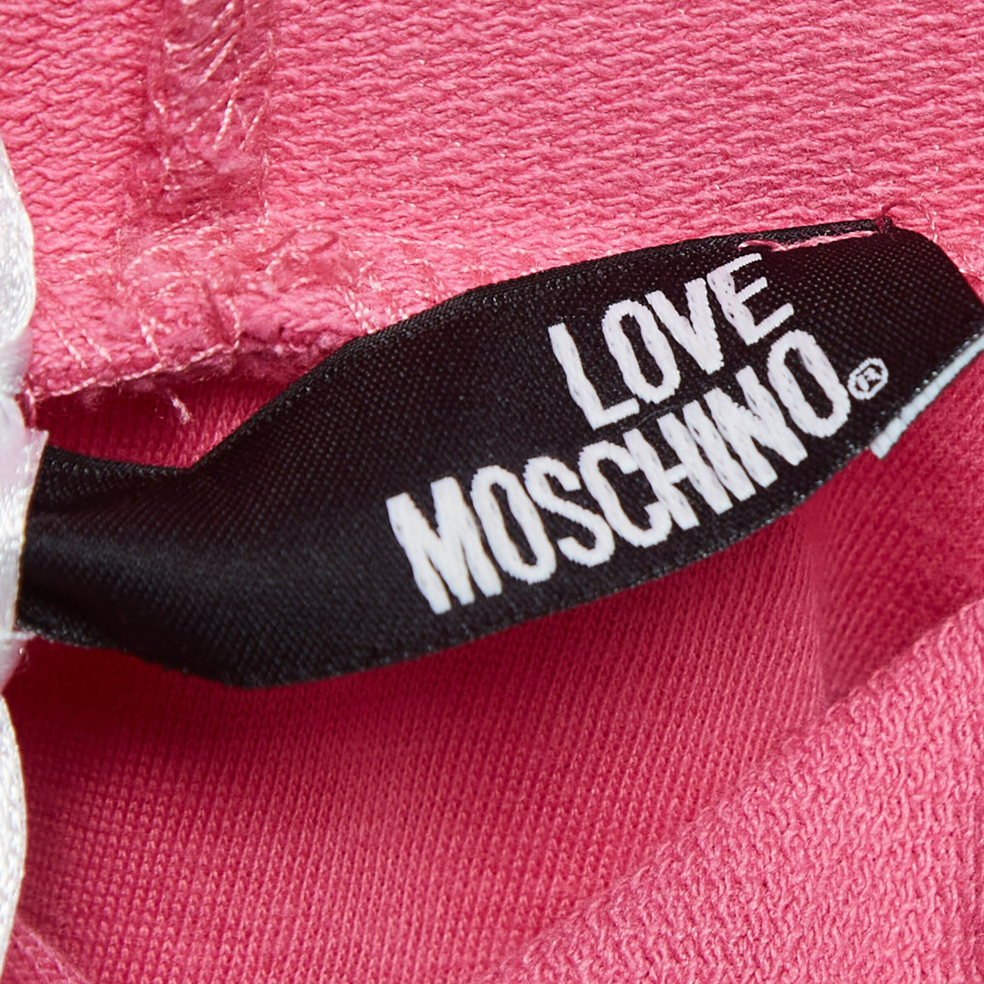 Love Moschino Pink Crystal Embellished Cotton Hoodie S