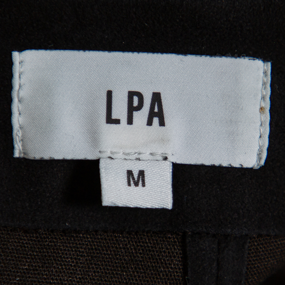 LPA Black Suede Side Lace Up Detail Pants M