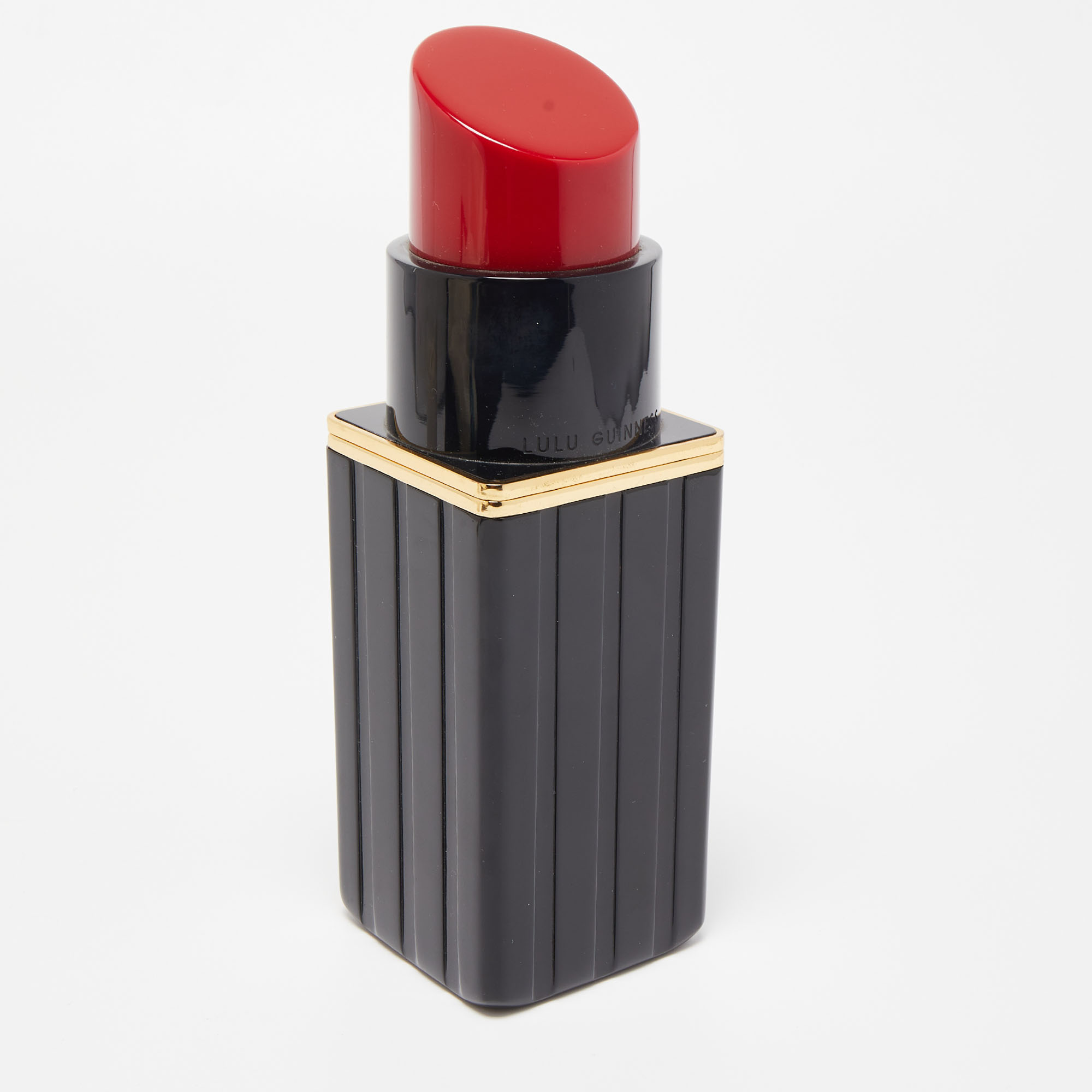 Lulu Guiness Black/Red Perspex Lipstick Clutch