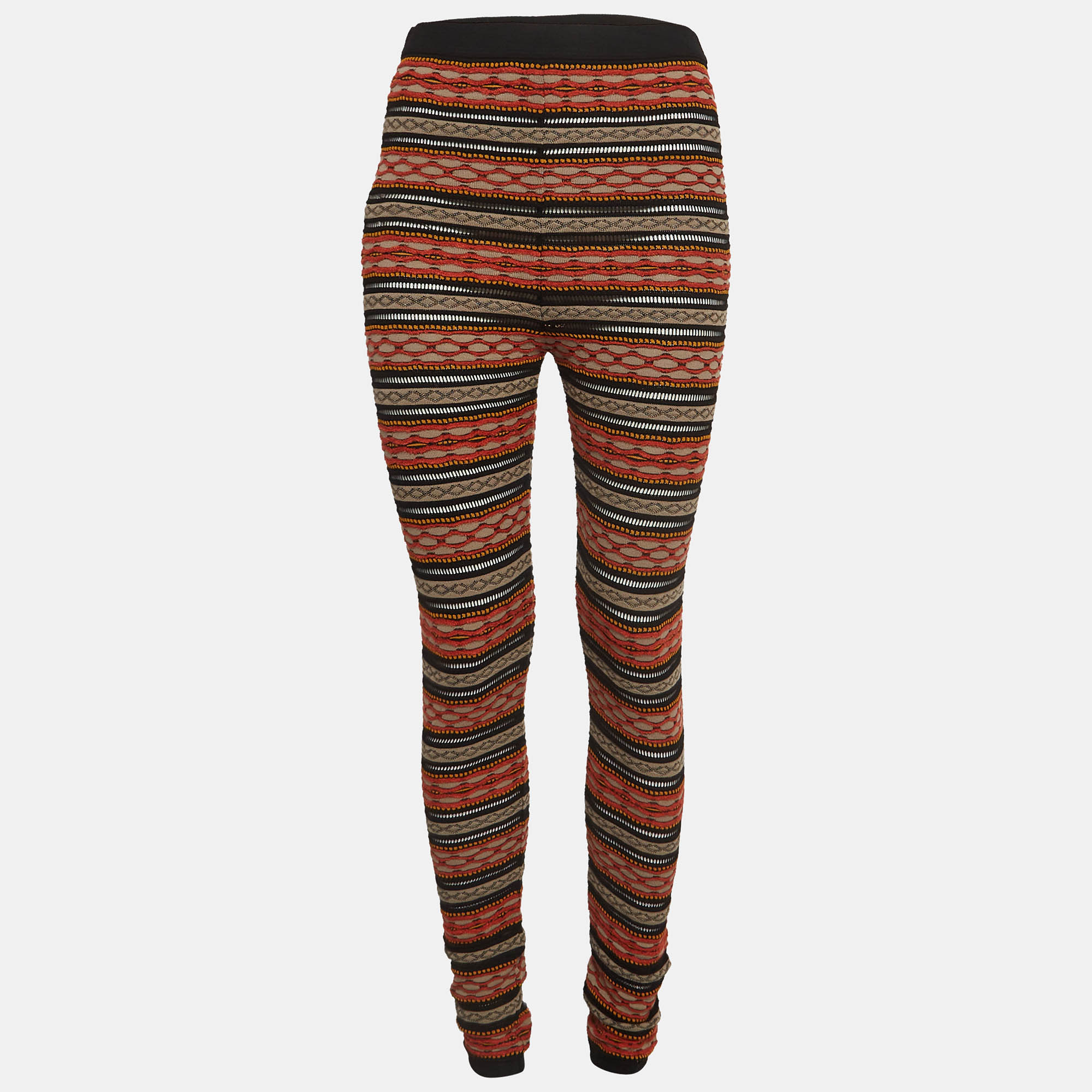 M missoni denim m missoni multicolor stripe patterned knit leggings m