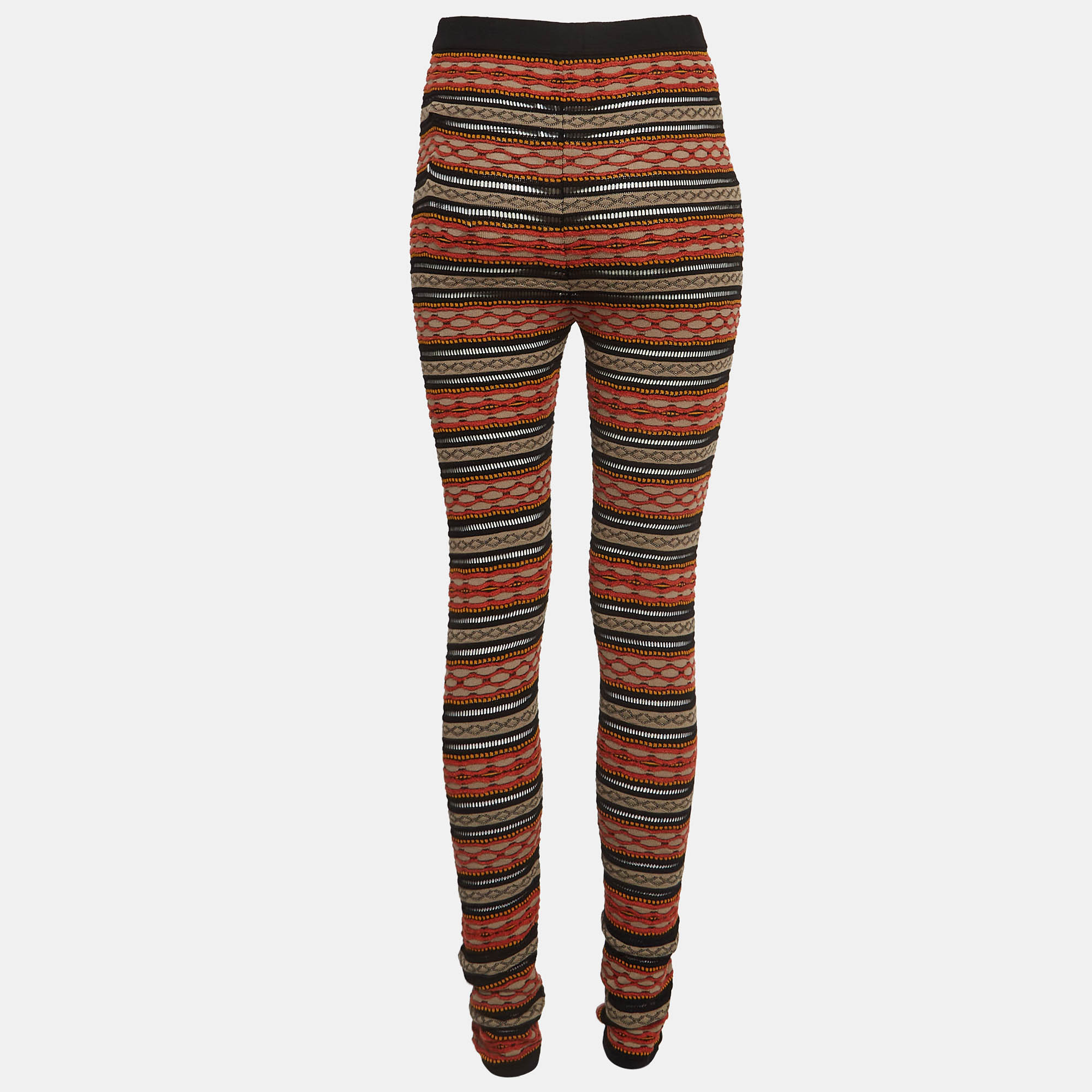 M Missoni Multicolor Stripe Patterned Knit Leggings M