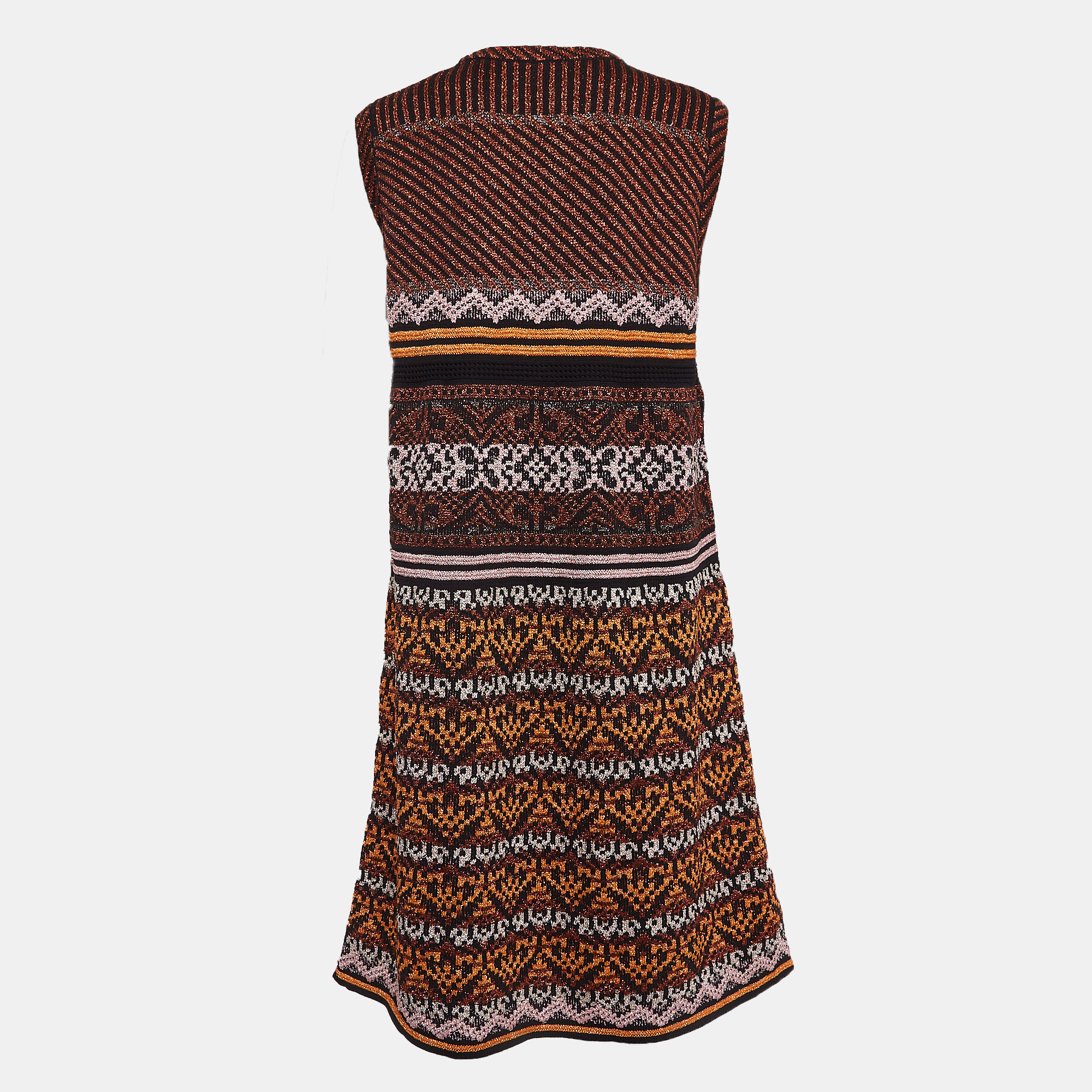 M Missoni Multicolor Patterned Lurex Knit Midi Dress L