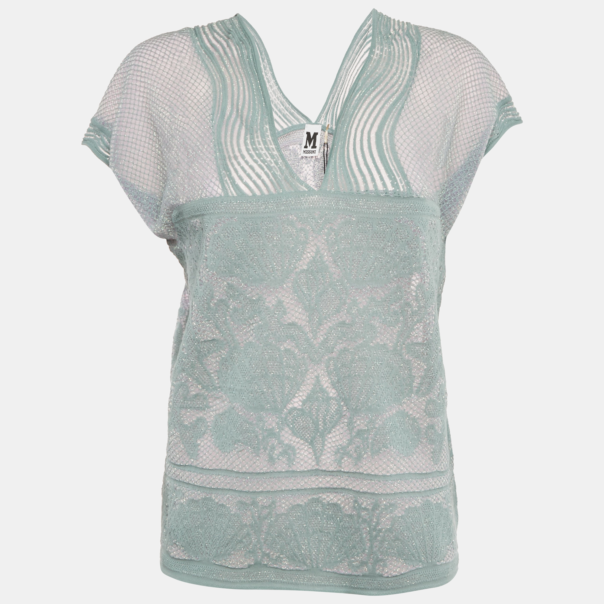 M Missoni Teal Blue Lures Knit V-Neck Top M
M Missoni Teal Blue Lures Knit V-Neck Top M