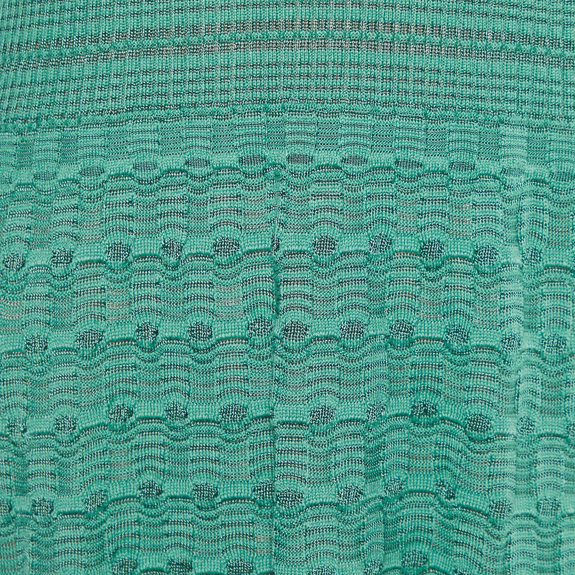 M Missoni Green Patterned Knit Midi Dress M