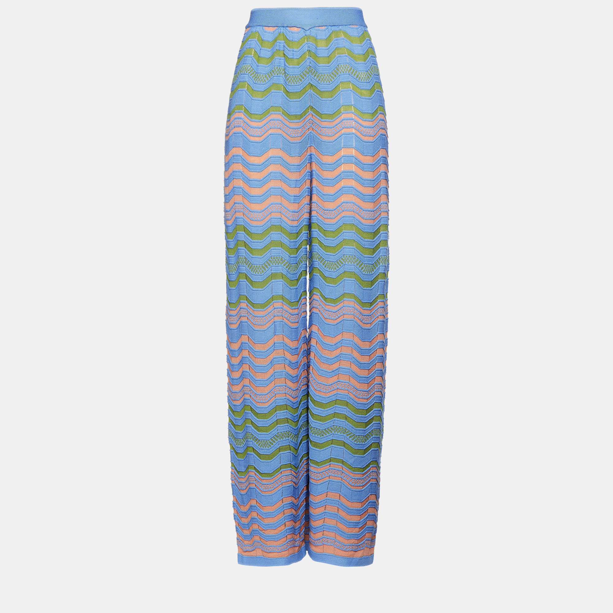 M missoni multicolor knit wide leg pants size 40